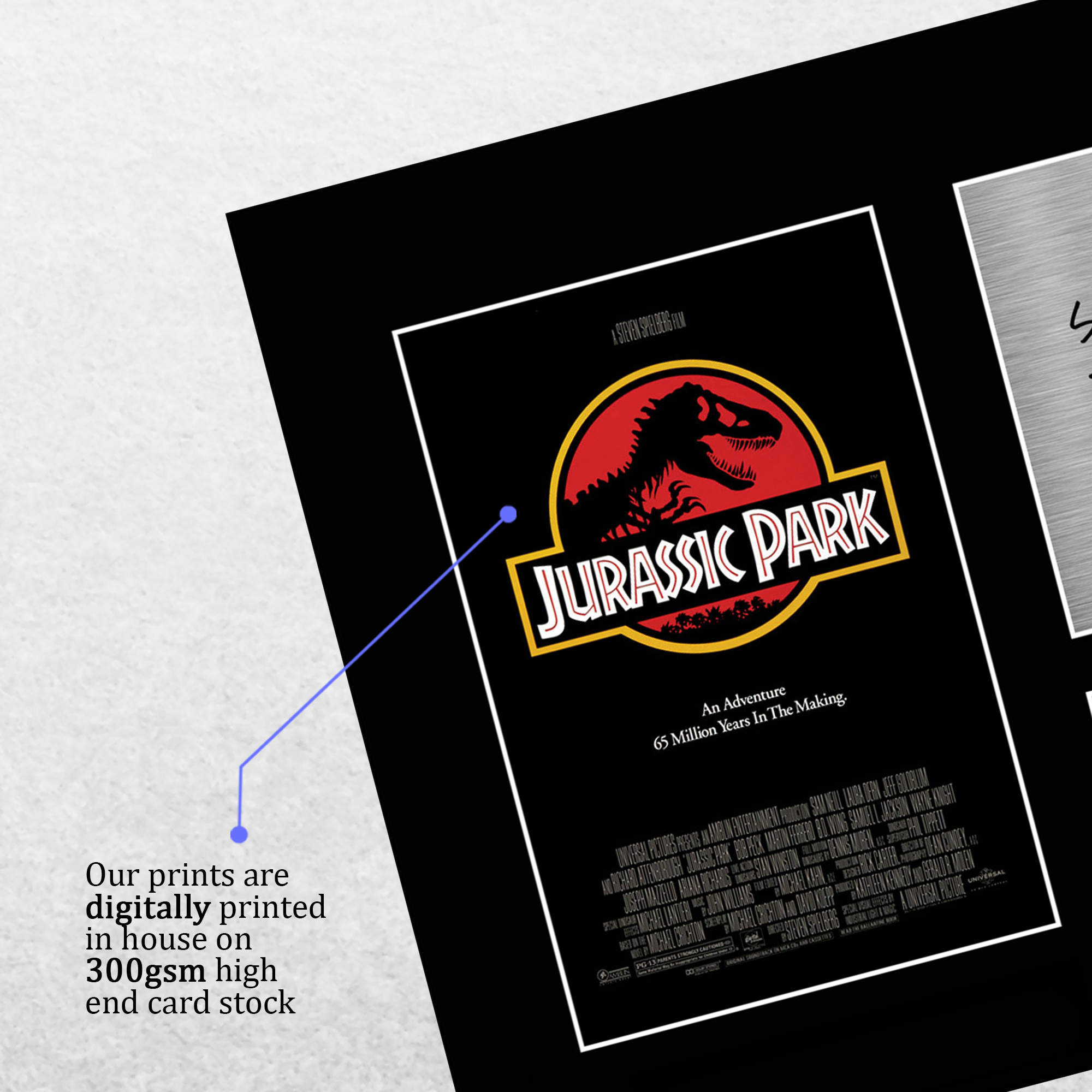 Poster Jurassic Park Autografato Incorniciato A3 - Regalo Perfetto Per Fan Del Cinema - Foto 6