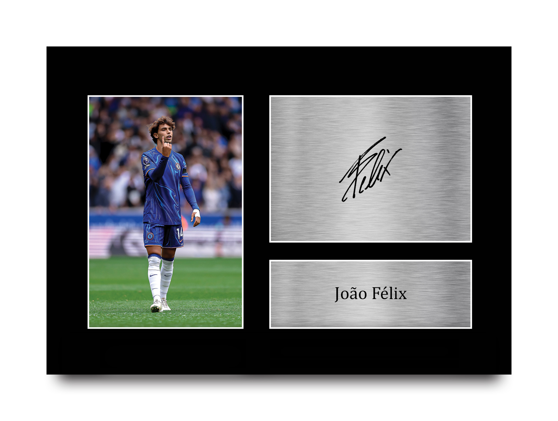Imagen autógrafa impresa idea de regalo enmarcada Joao Felix Chelsea para fanático del fútbol - Imagen 10 de 17