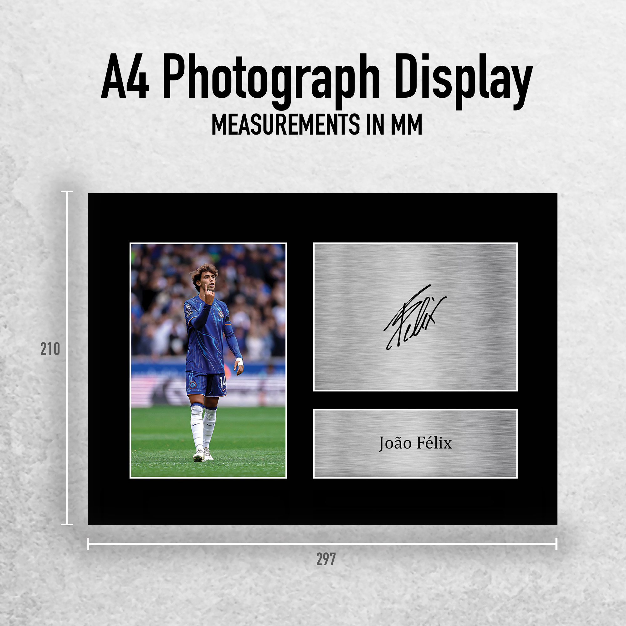 Imagen autógrafa impresa idea de regalo enmarcada Joao Felix Chelsea para fanático del fútbol - Imagen 11 de 17