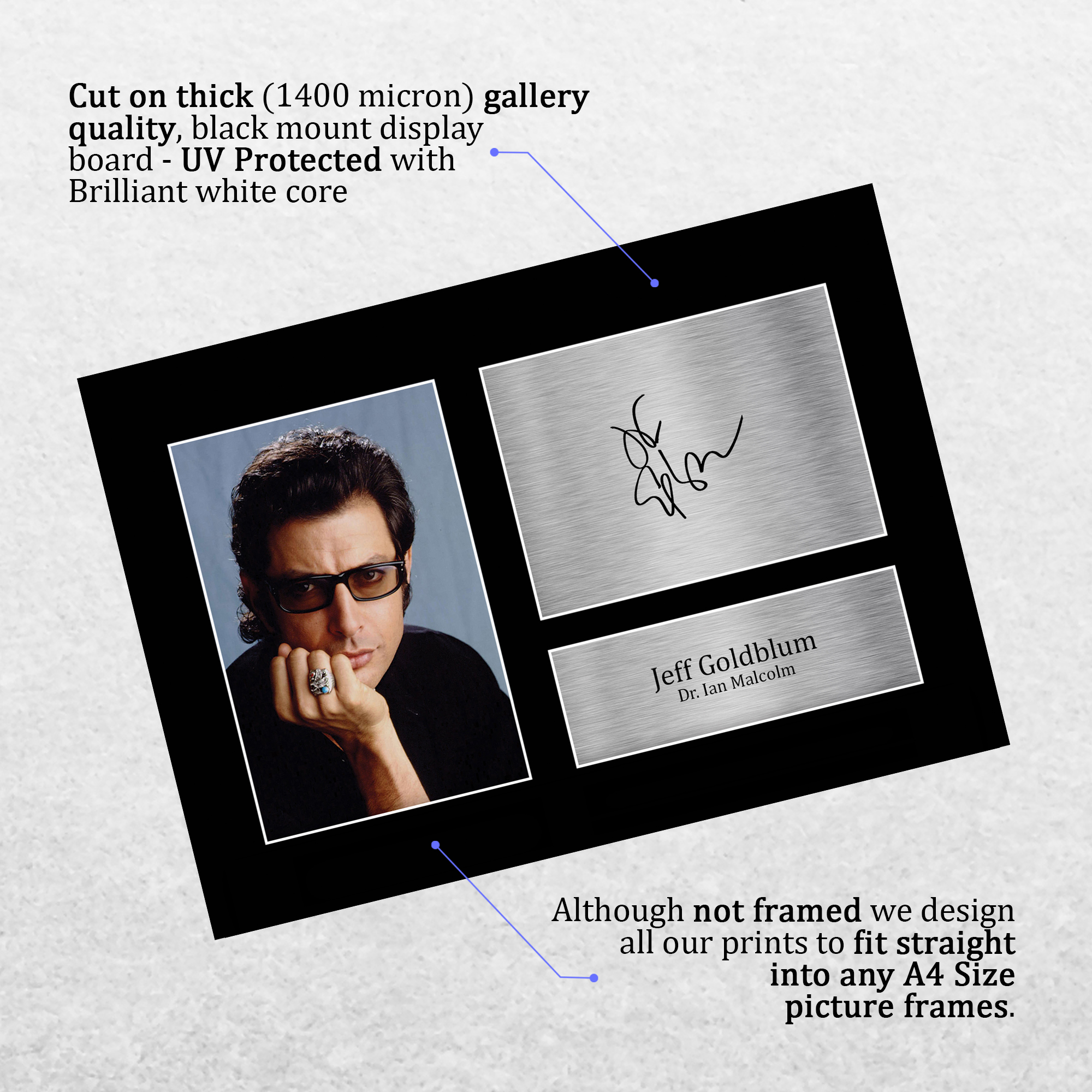 Jeff Goldblum Jurassic Park Gift Framed Autograph Picture Print to Movie Fans - Picture 4 of 24