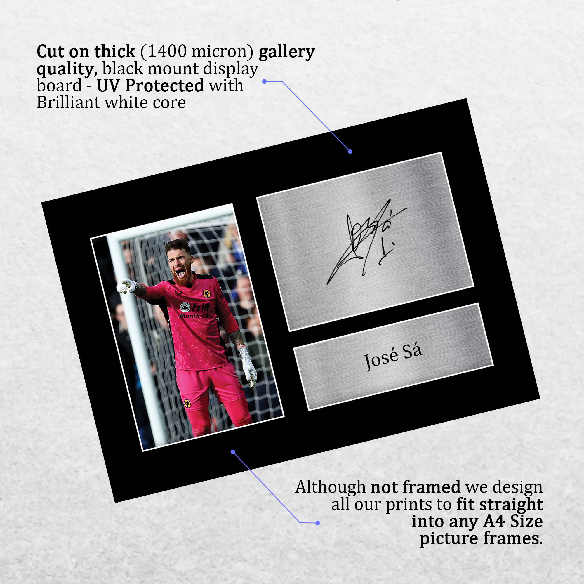Jose Sa Wolves Excellent Gift Ideas Printed Autograph Picture for Football Fans - Imagen 12 de 17