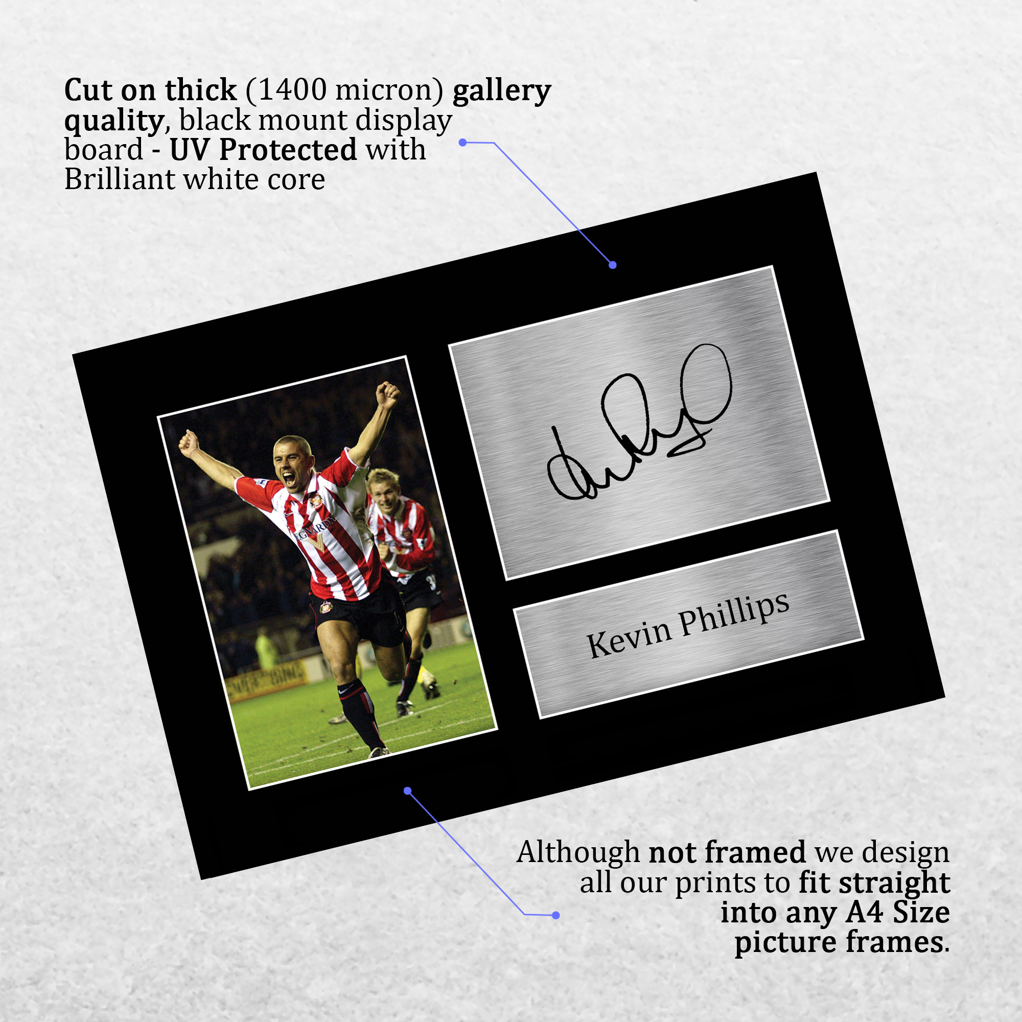 Kevin Phillips Sunderland Framed Printed Autograph Picture for Football Fans - Picture 12 of 28
