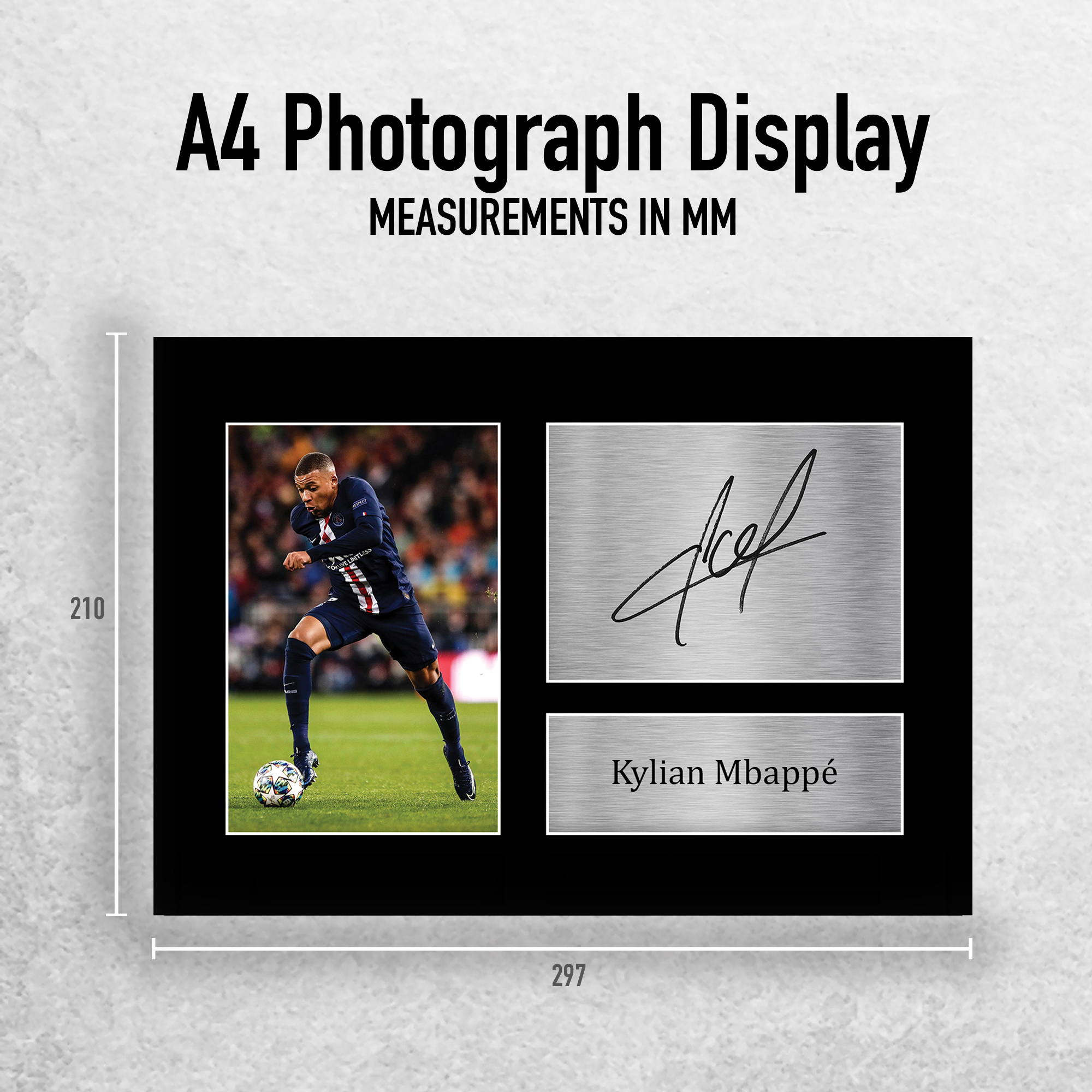 Kylian Mbappe Signed Framed Printed Autograph Memorabilia