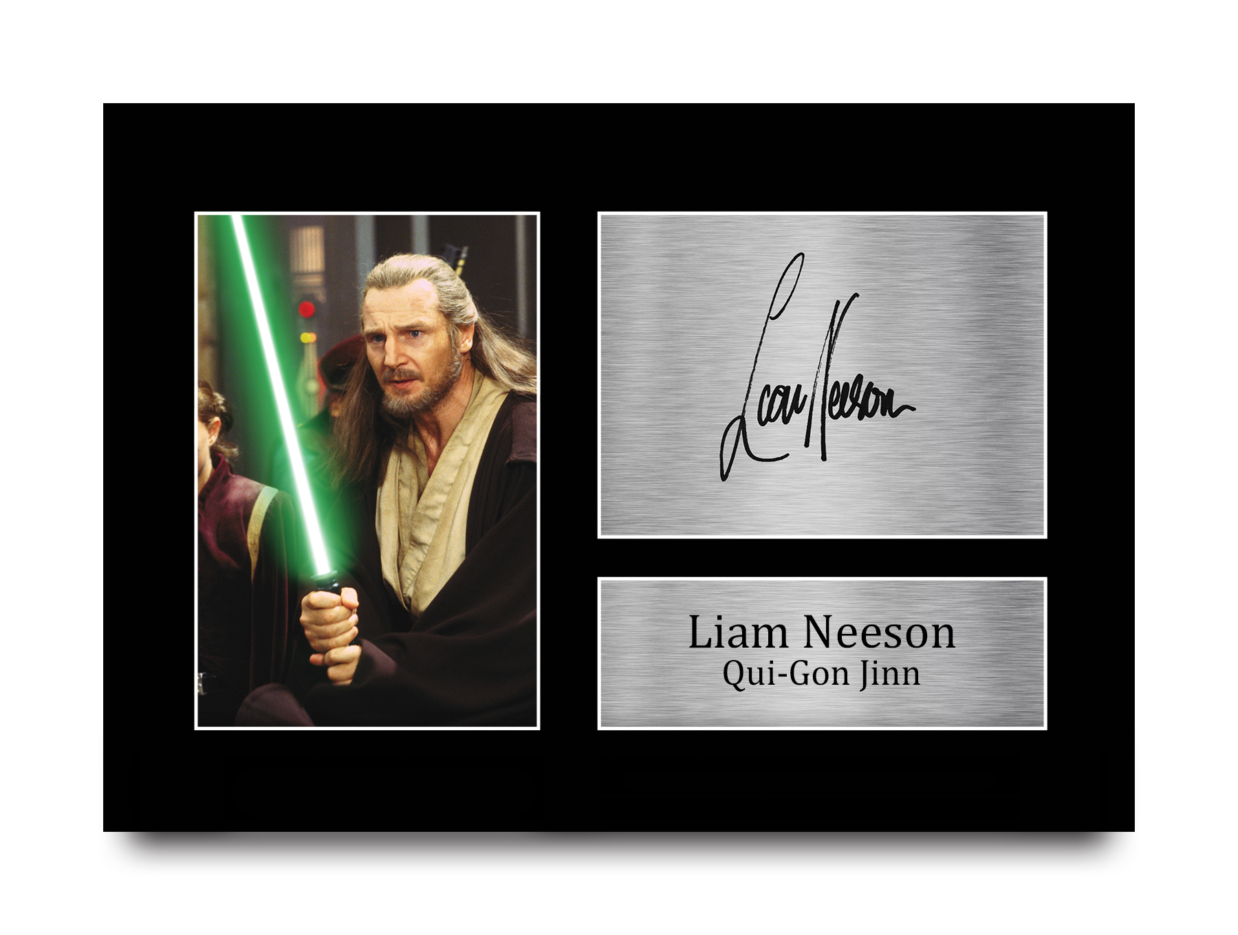 Liam Neeson Star Wars Gift Idea Framed Autograph Picture Print to Movie Fans - Picture 17 of 24