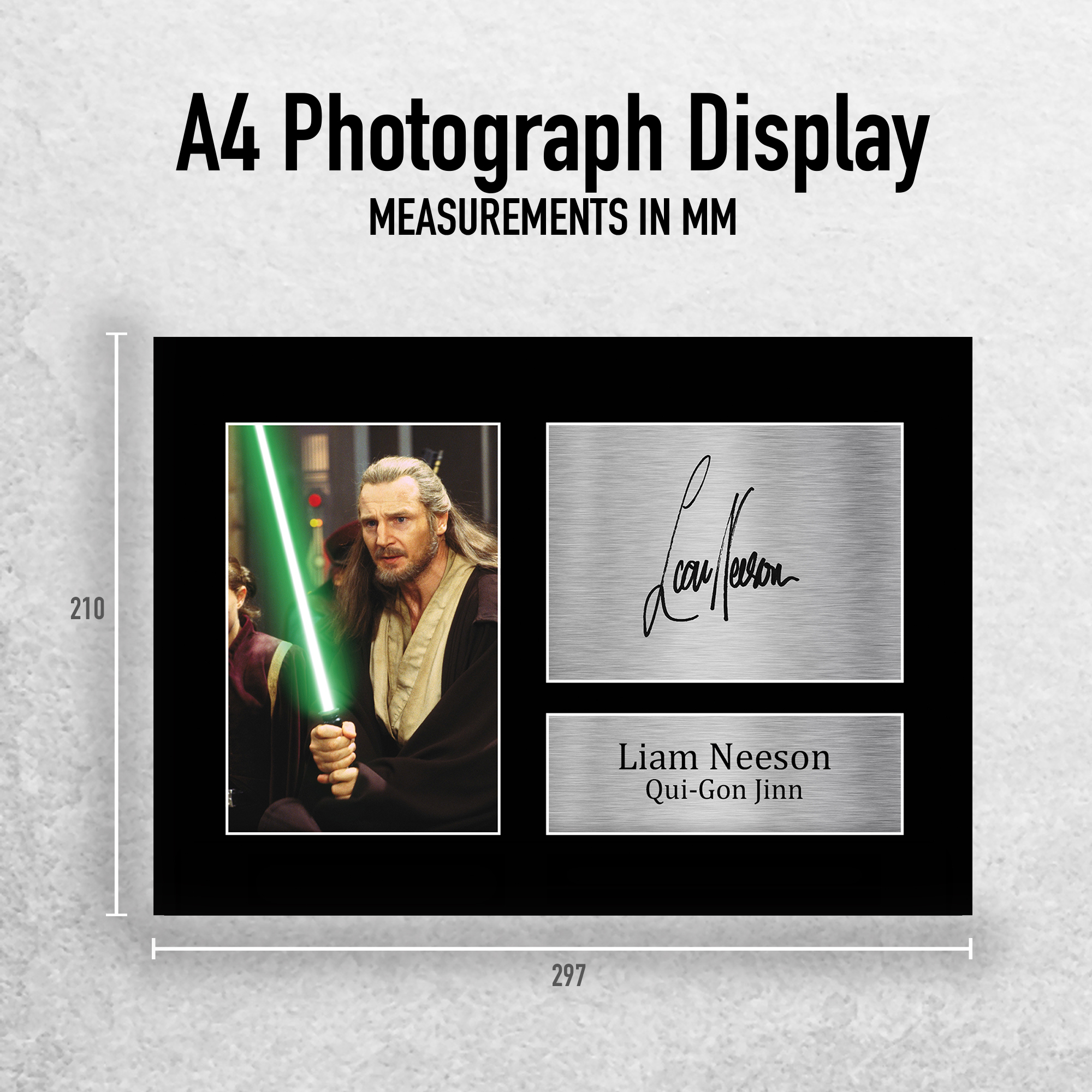 Liam Neeson Star Wars Gift Idea Framed Autograph Picture Print to Movie Fans - Picture 18 of 24
