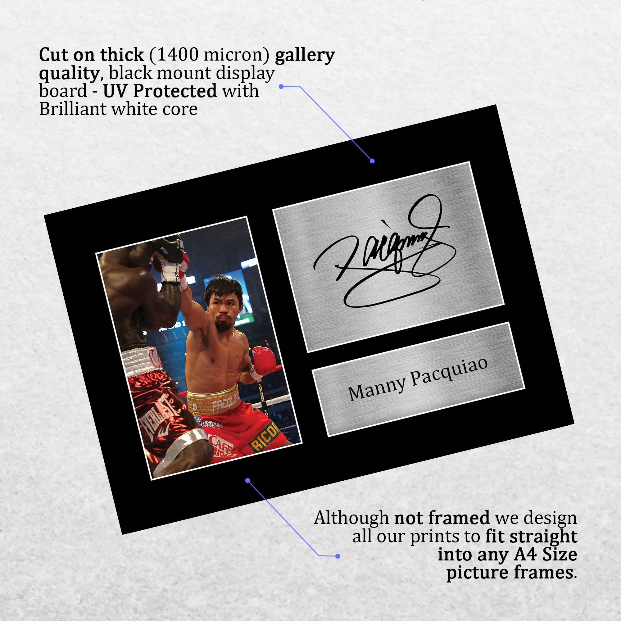 Manny Pacquiao Signed Pre Printed Autograph A4 Photo Gift