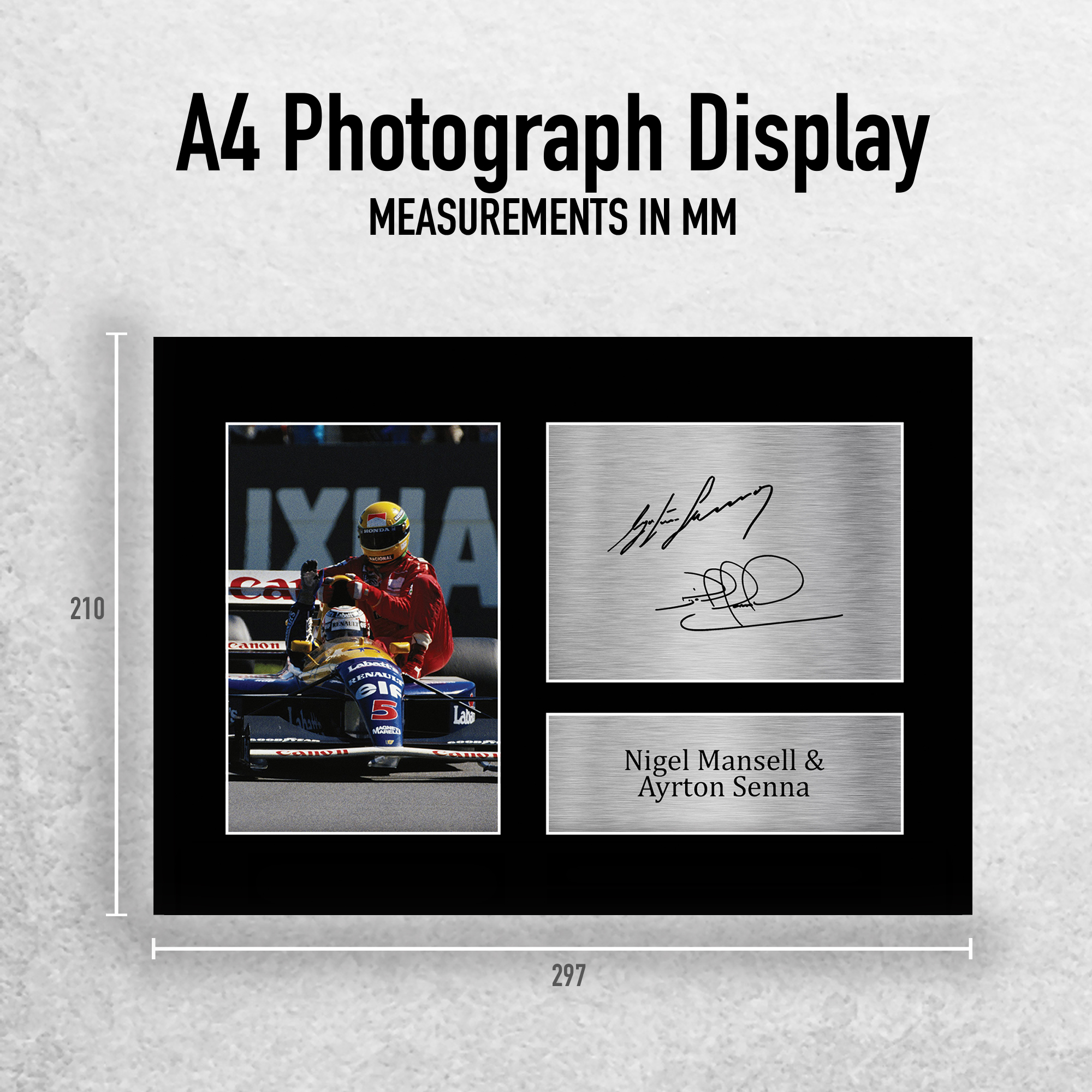 Nigel Mansell & Ayrton Senna Formula 1 Gift Signed A4 Photo Prints to Fans of F1 - Picture 11 of 24