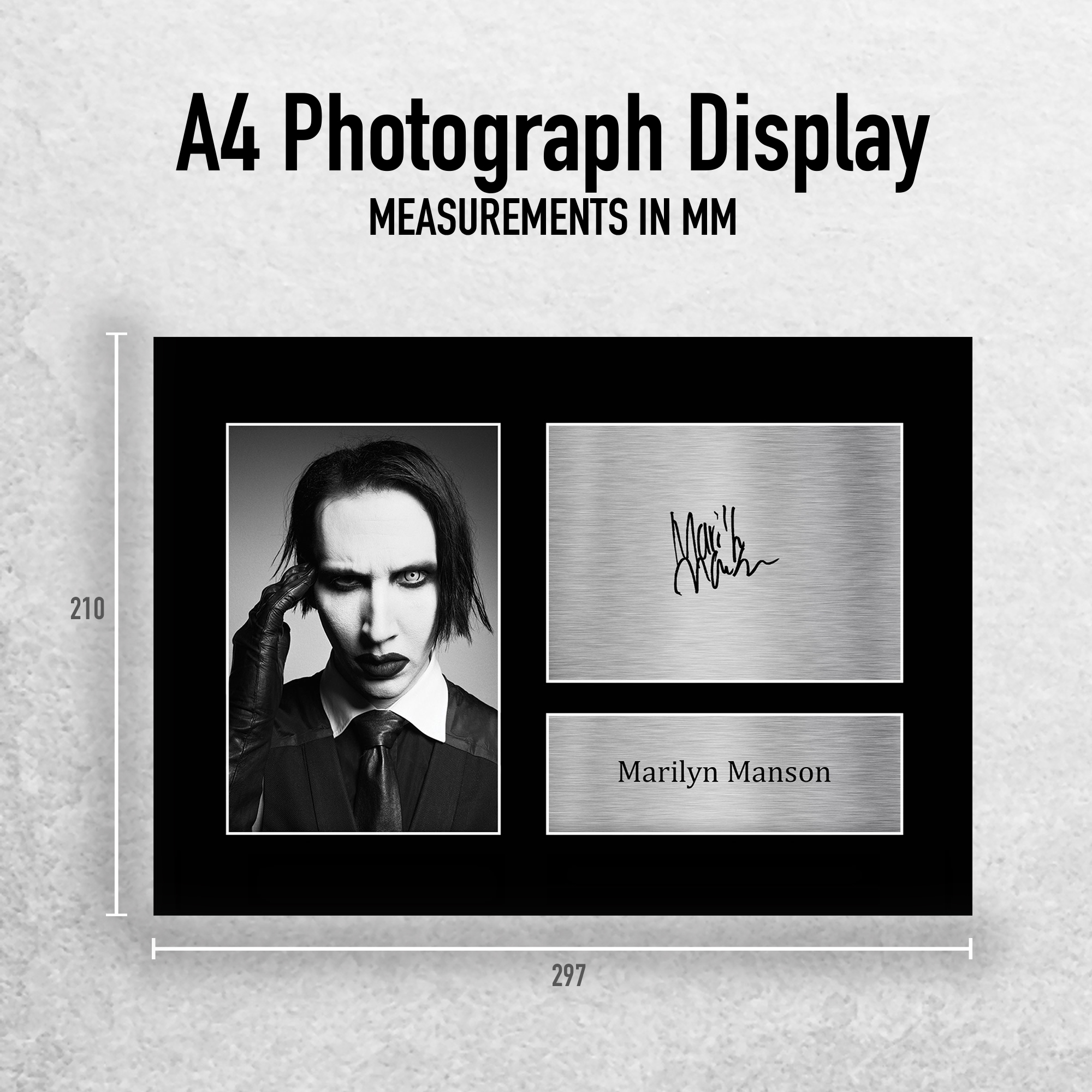 Marilyn Manson Signed Pre Printed Autograph A4 Photo Gift
