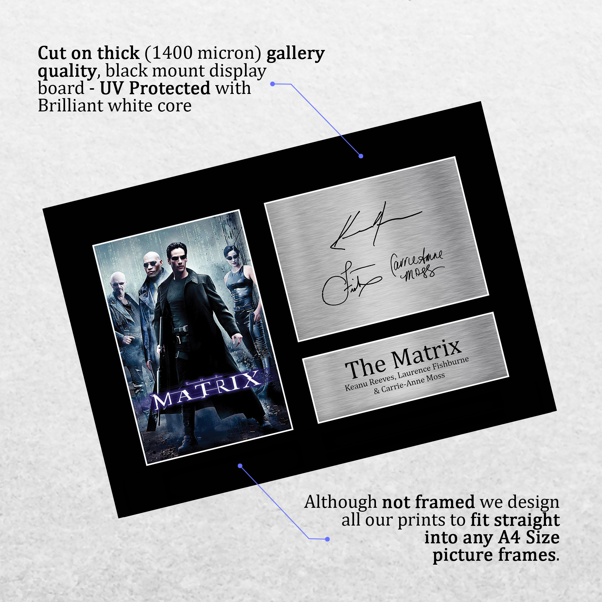 The Matrix Ideal Gift Printed Framed Autograph Picture to Movie Memorabilia Fans - Produktbild 2