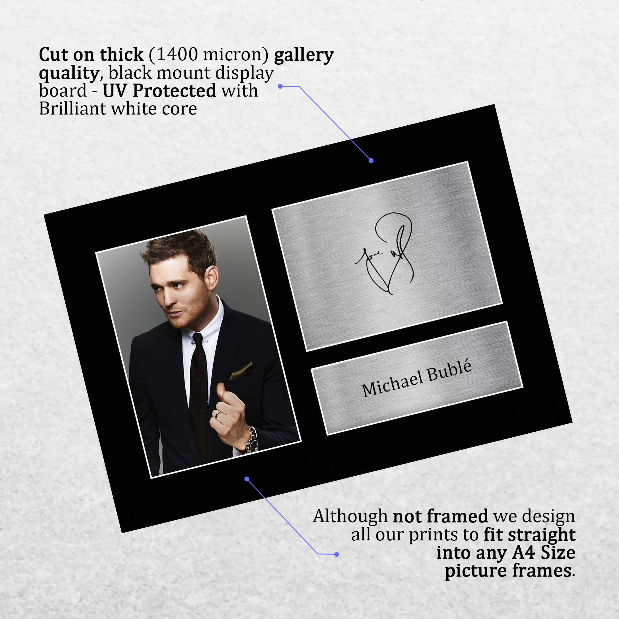 Michael Buble Signed Pre Printed Autograph A4 Photo Gift For a Jazz Fan - Bild 4 von 31