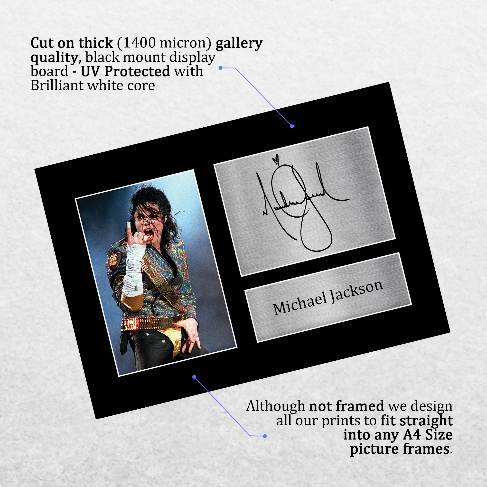 Michael Jackson Signed Pre Printed Autograph A4 Photo Gift