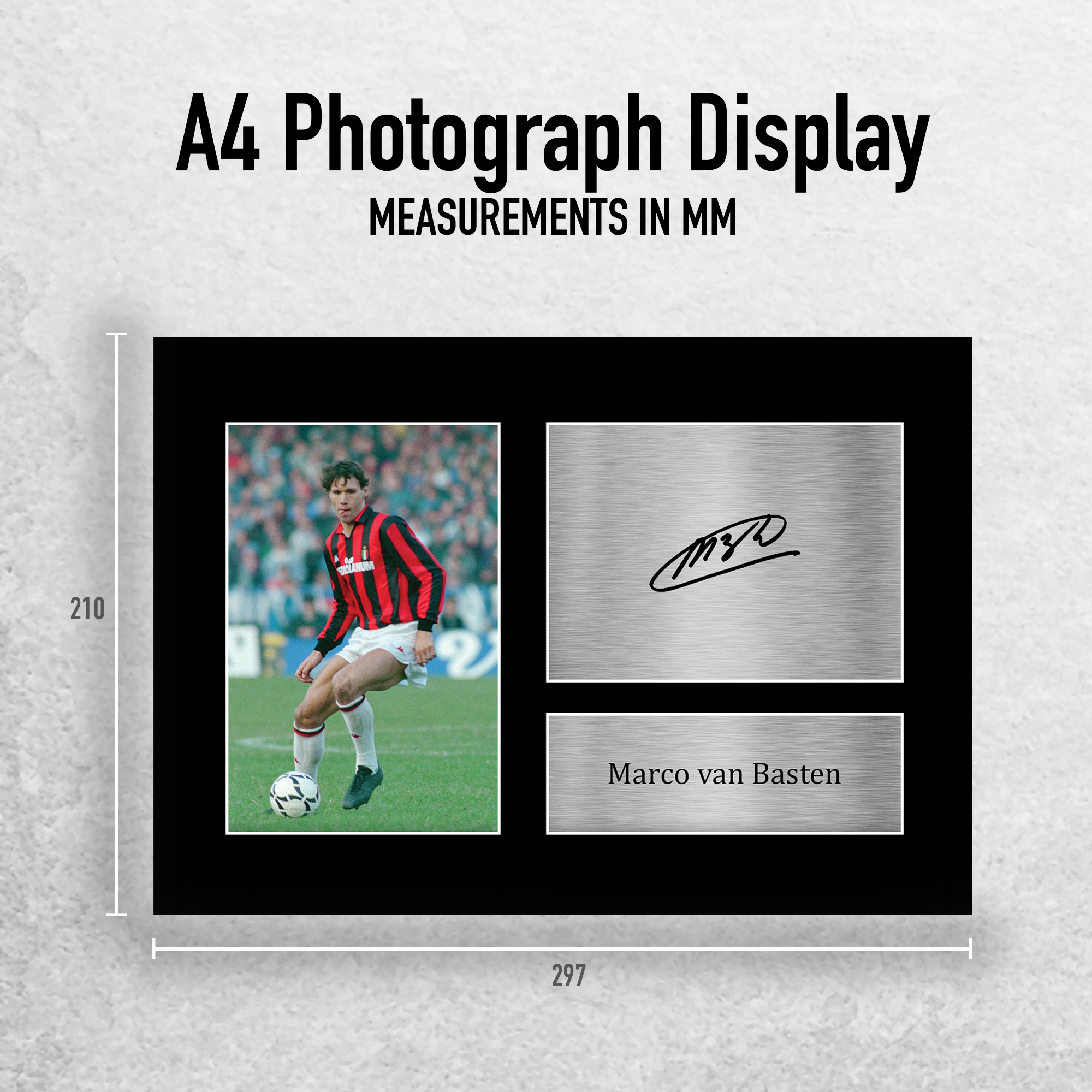 Marco van Basten Signed AC Milan Pre Printed Autograph Photo