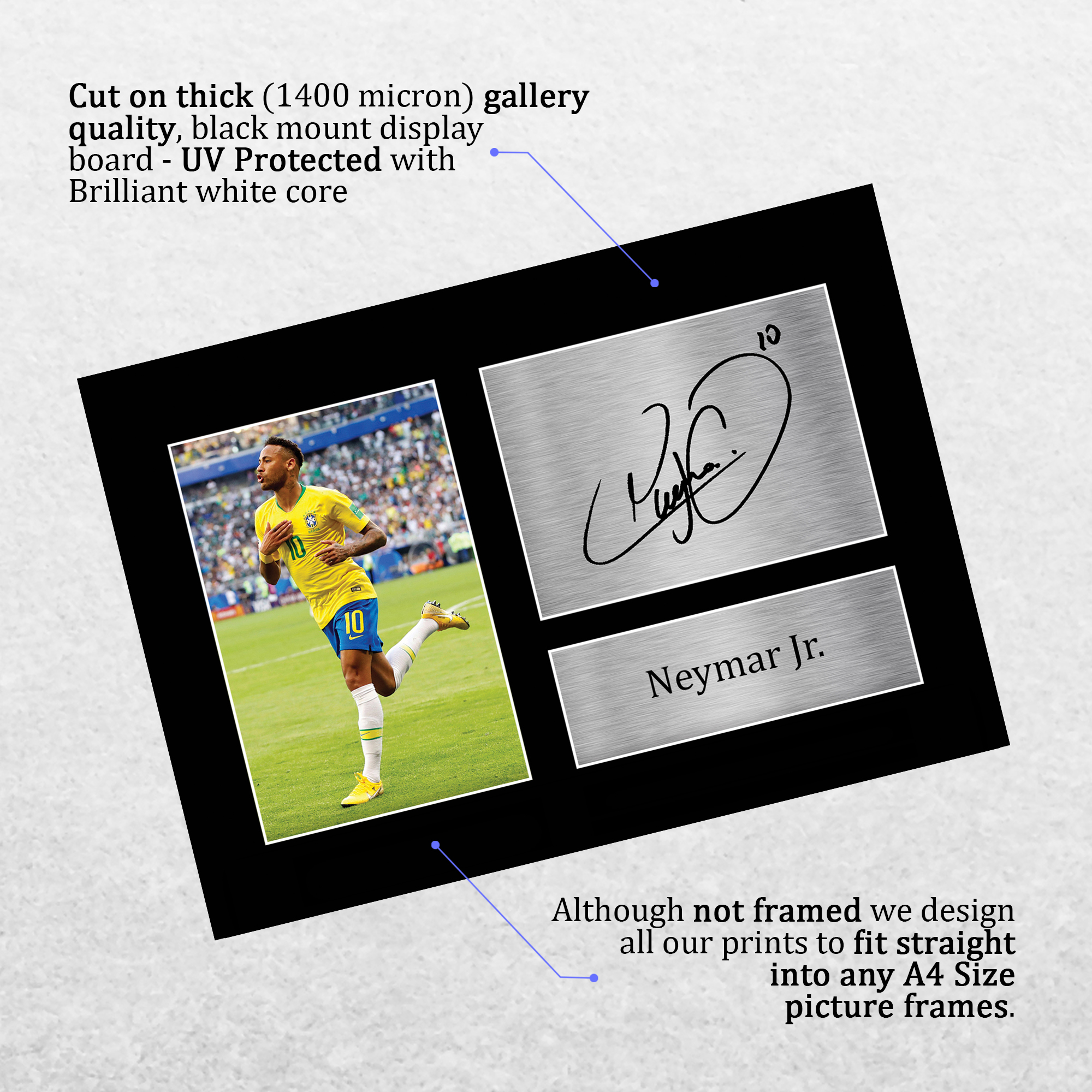 Neymar Jr Signed Pre Printed Autograph A4 Photo Gift For a PSG Fan