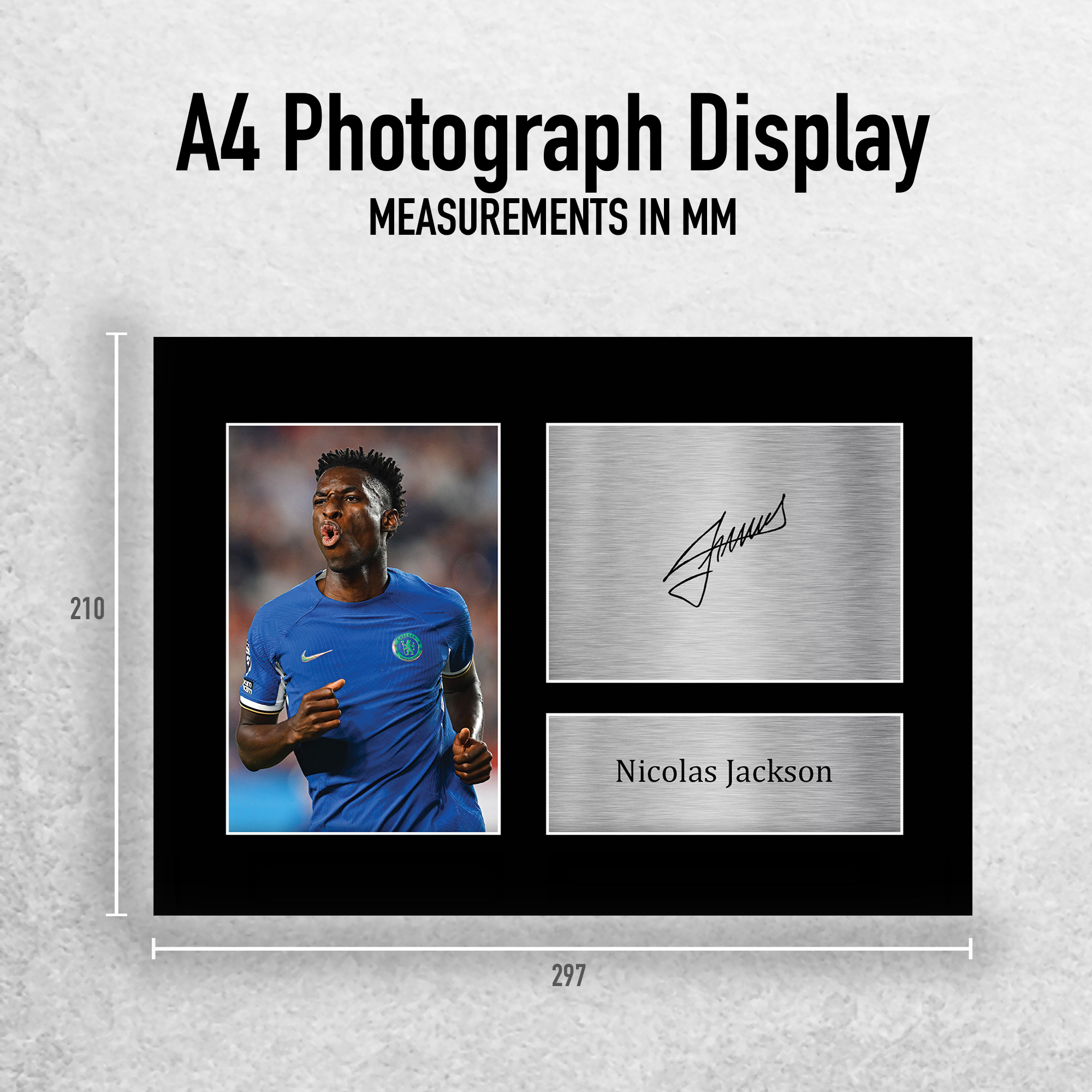 Nicolas Jackson Chelsea Framed Printed Autograph Picture for