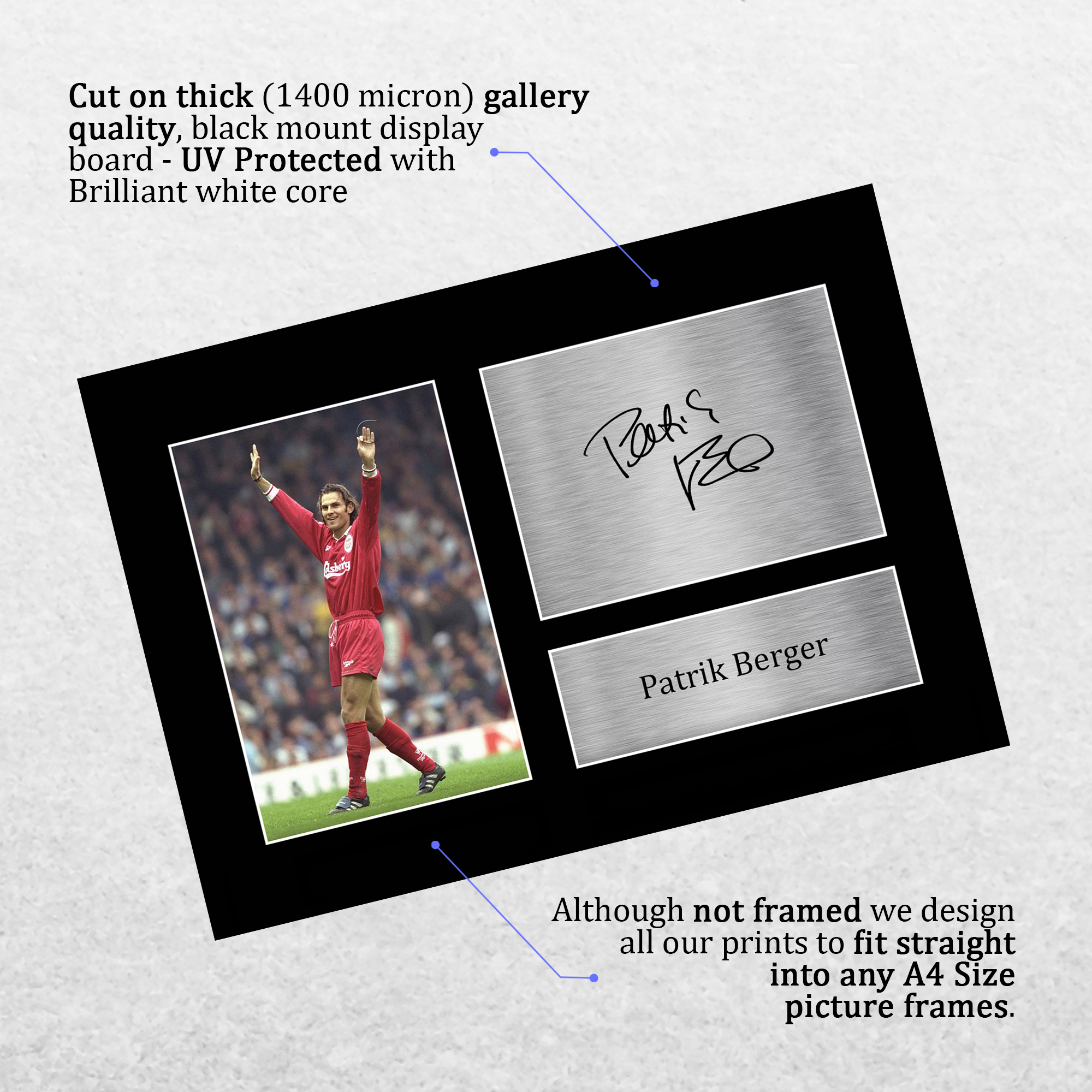 Patrik Berger Liverpool Geschenkideen gedrucktes Autogrammbild für Fußballfans - Bild 12 von 17