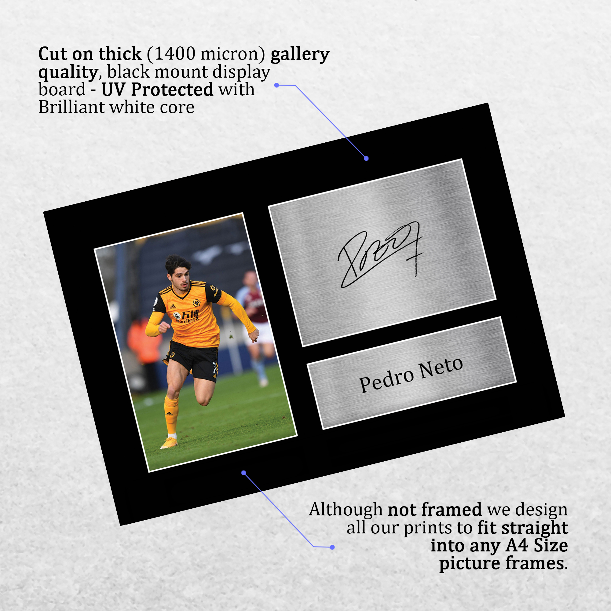 Pedro Neto Gran Idea de Regalo Autógrafo Impreso Imagen A4 para Aficionados al Fútbol - Imagen 12 de 17