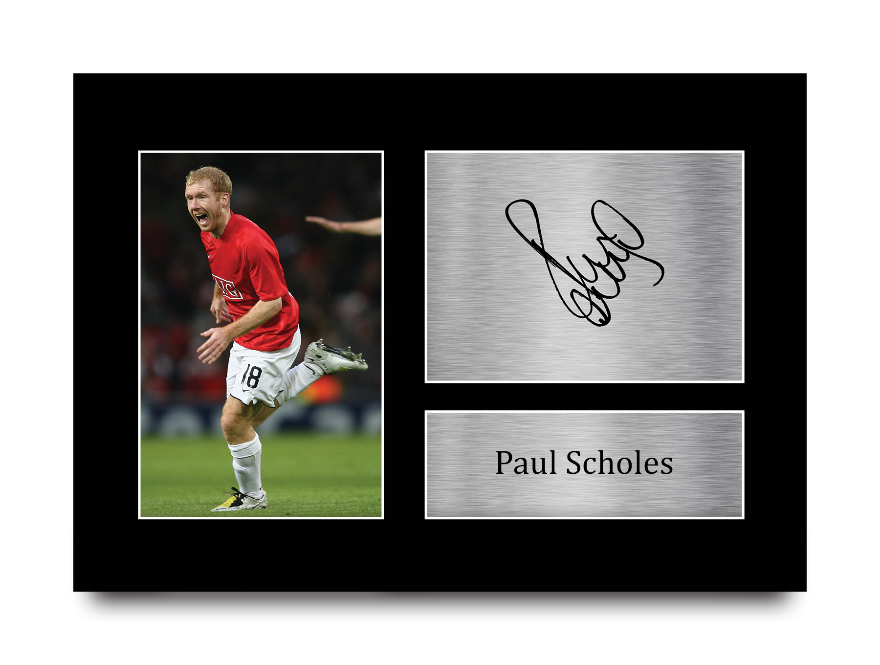 Paul Scholes Signed A4 Framed Printed Autograph Man United Print Gift 