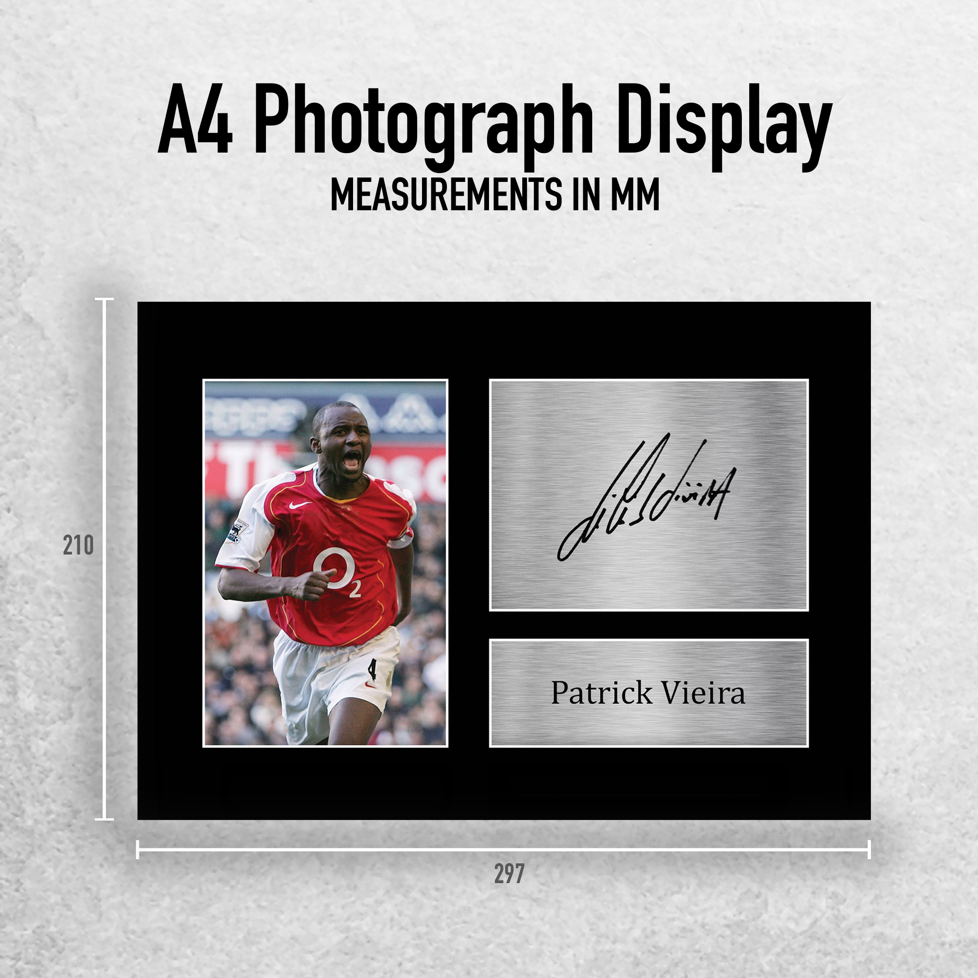 Patrick Vieira Signed Pre Printed Autograph A4 Photo Gift For an