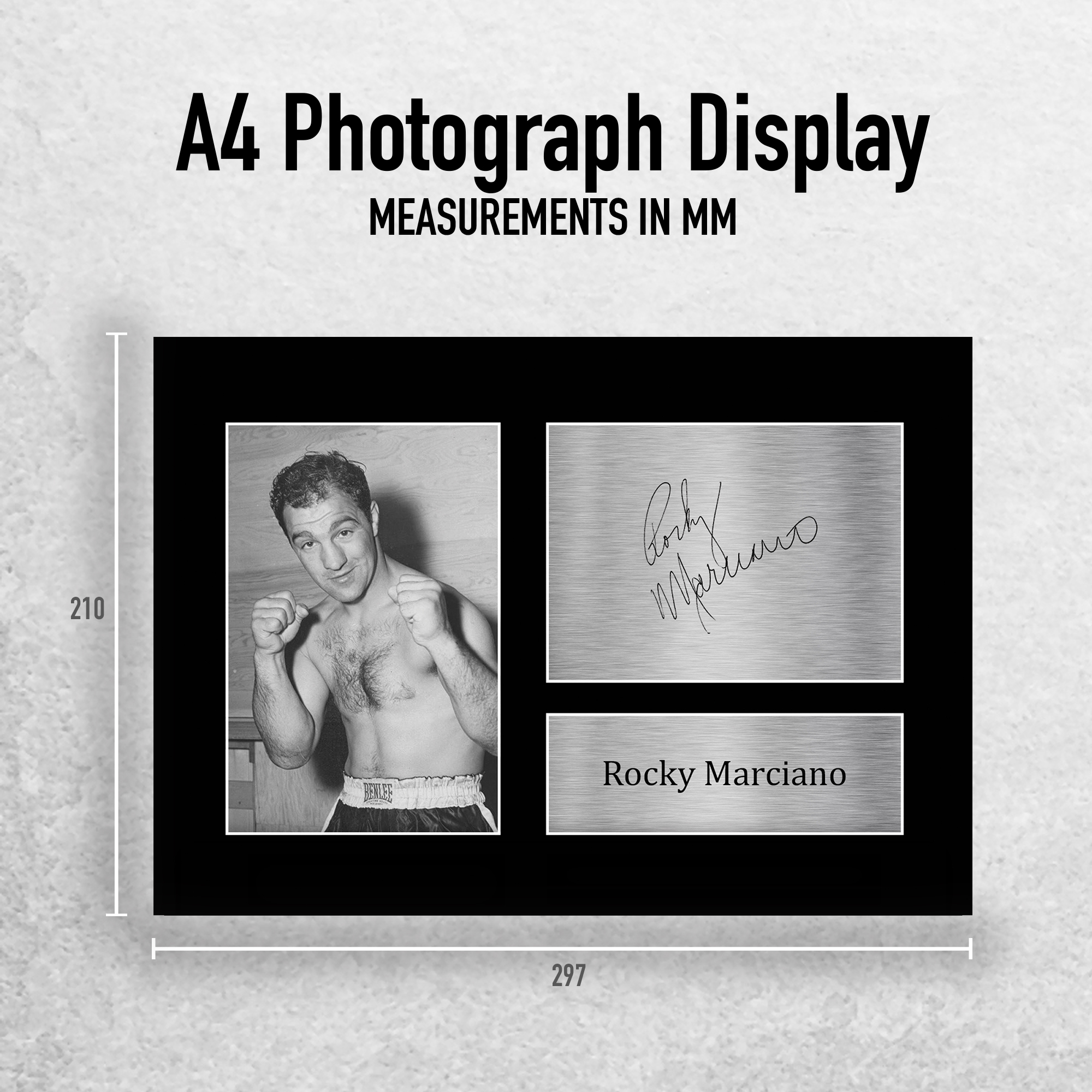 Fotografia A4 firmata Rocky Marciano un regalo di boxe per fan - Foto 3 di 17