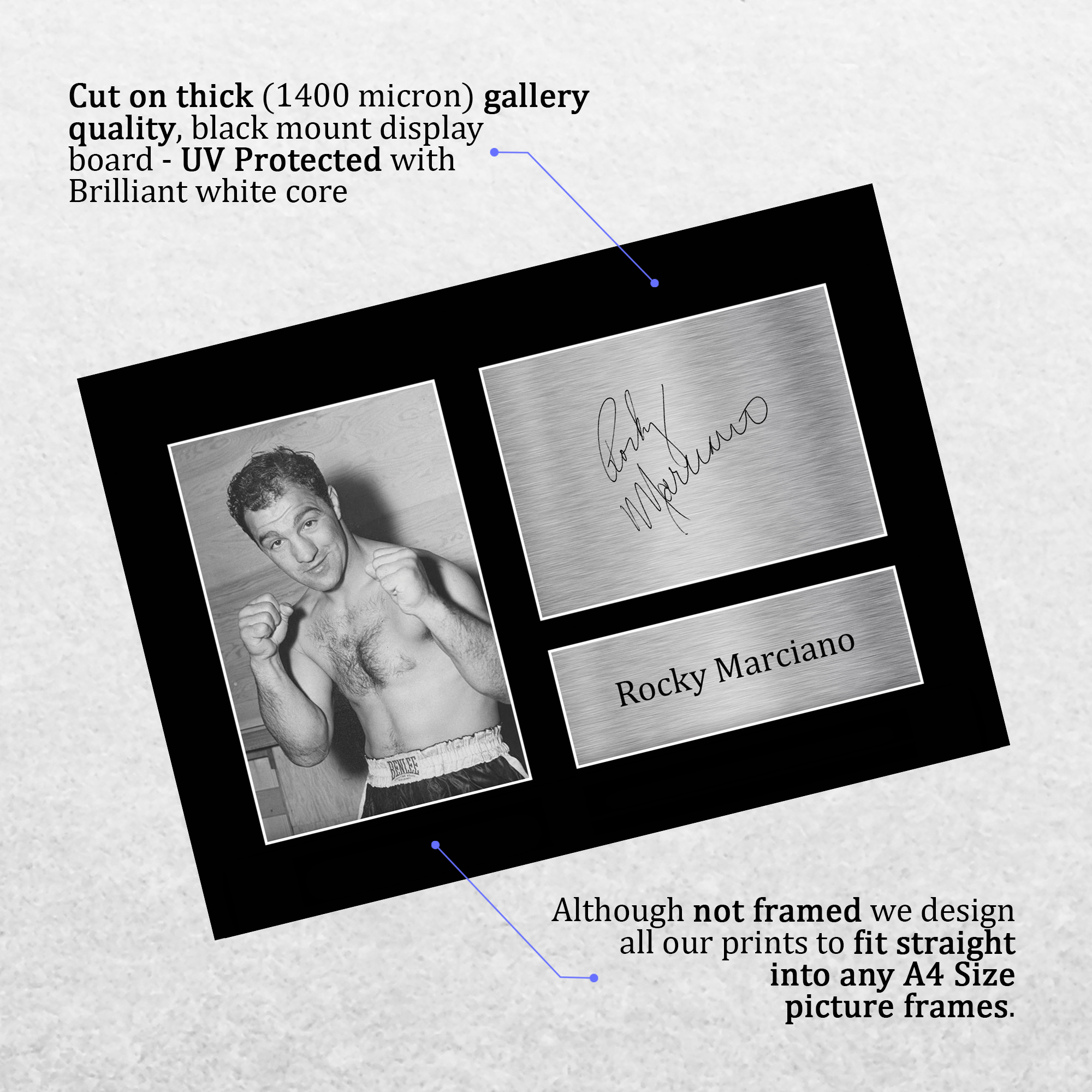 Fotografia A4 firmata Rocky Marciano un regalo di boxe per fan - Foto 4 di 17
