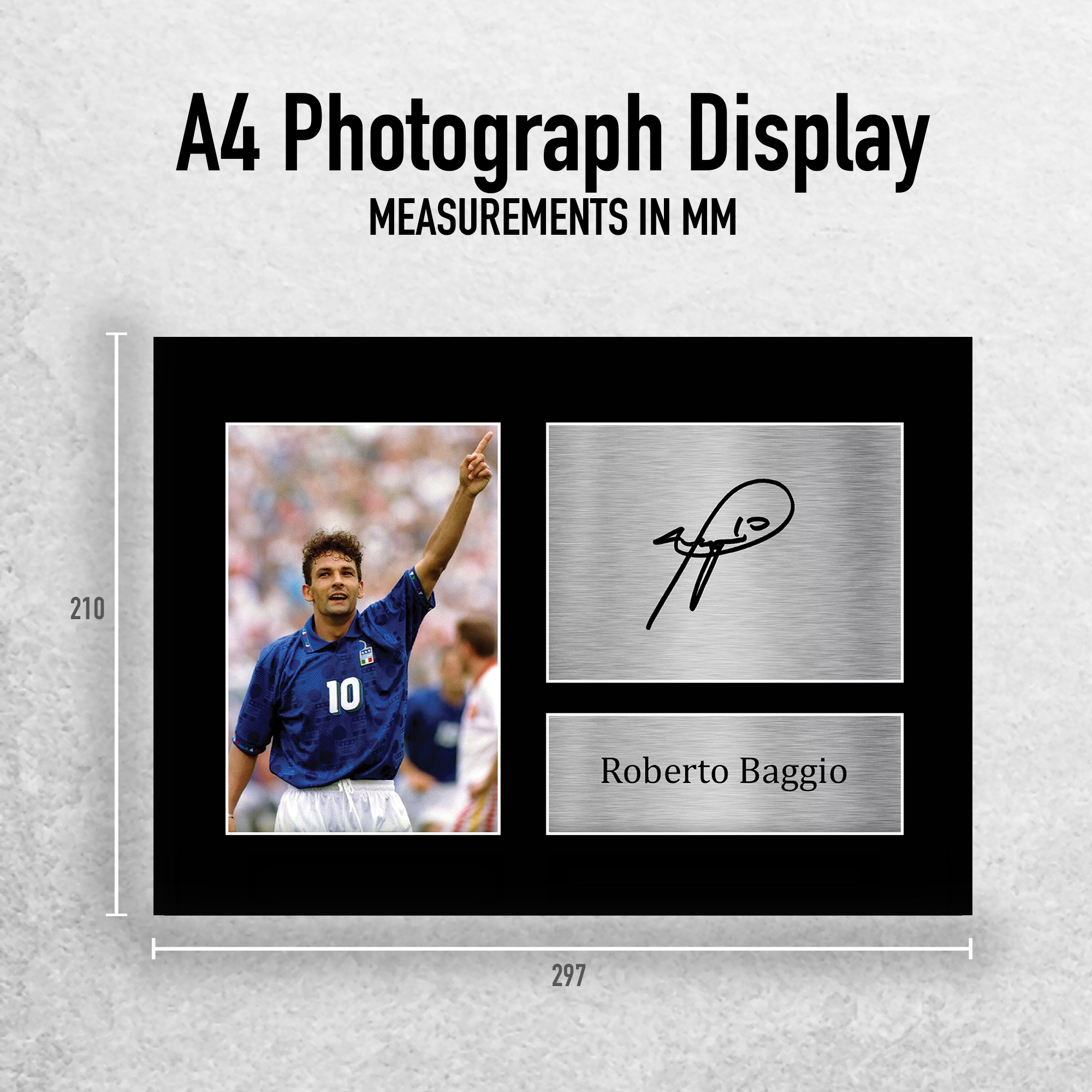 Roberto Baggio Signed Italy Pre Printed Autograph Photo