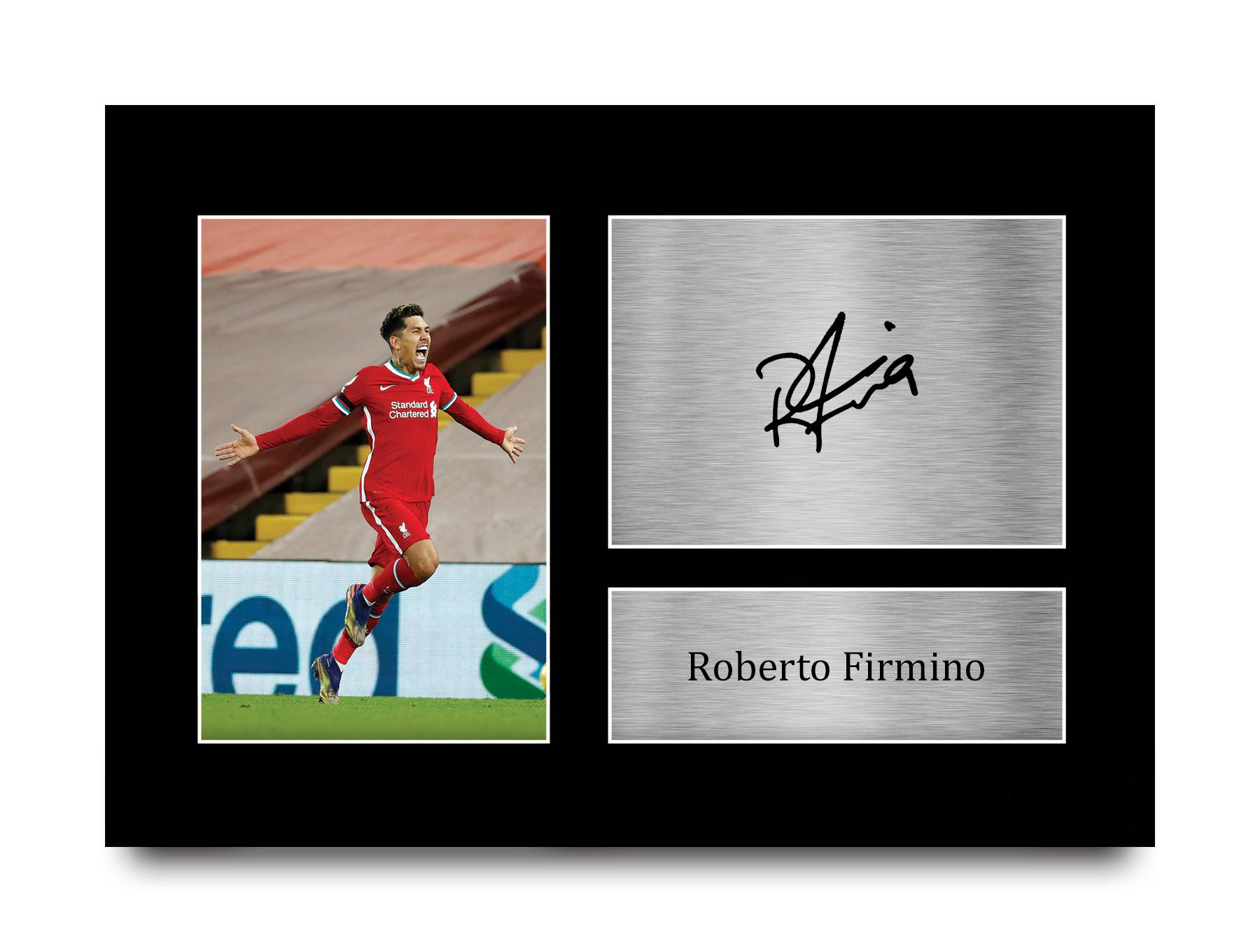 Autografo Roberto Firmino firmato A4 incorniciato stampato Liverpool stampa LFC regalo - Foto 2 di 24