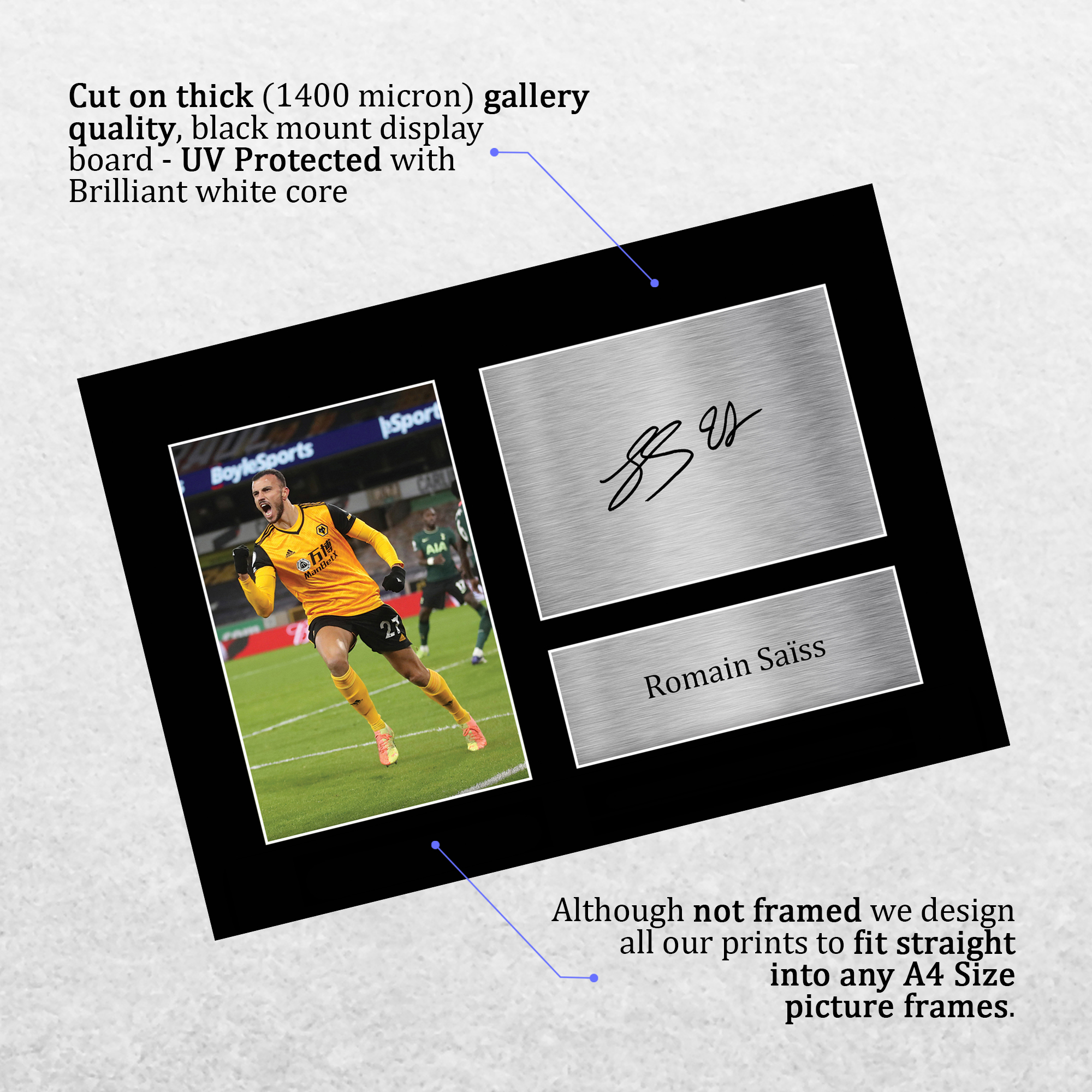 Romain Saiss Wolves Great Gift Idea Printed Autograph Picture for Football Fans - Imagen 12 de 17