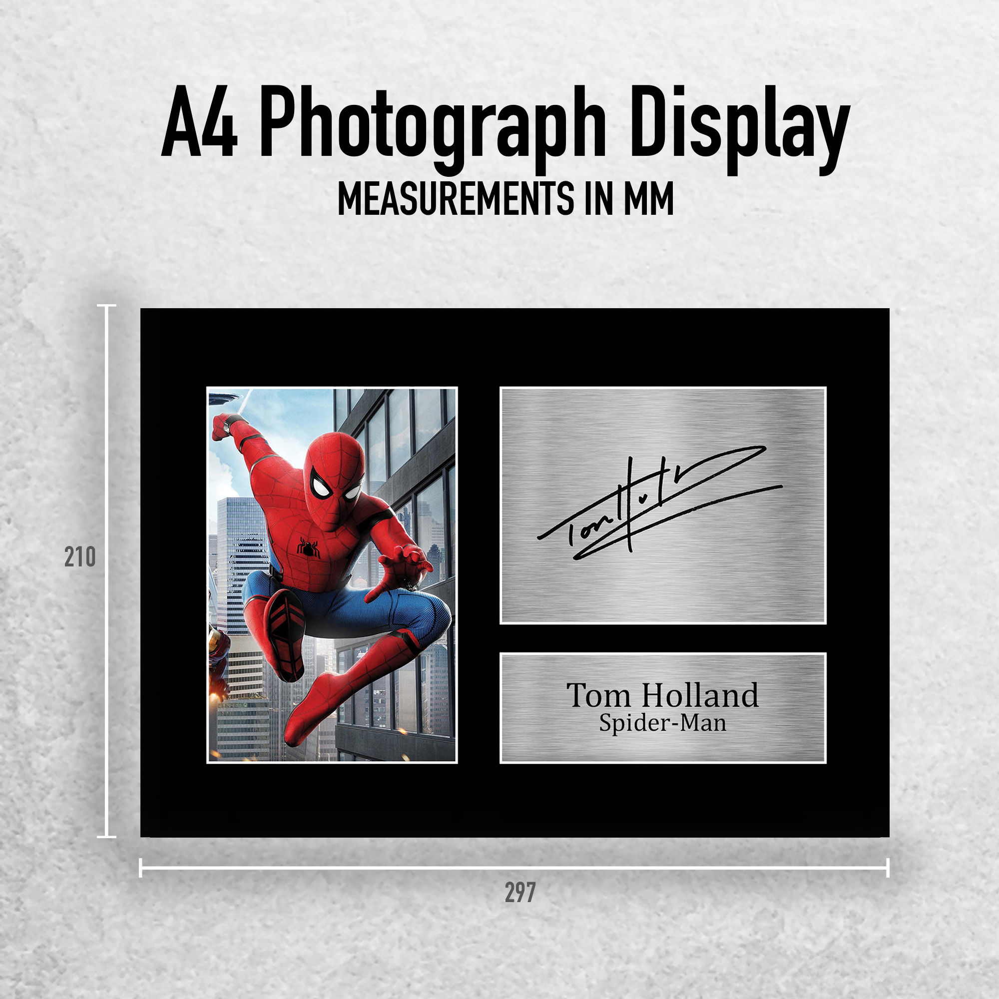 見事な A4 Signed Holland Tom Framed Spiderman Autograph Printed その他