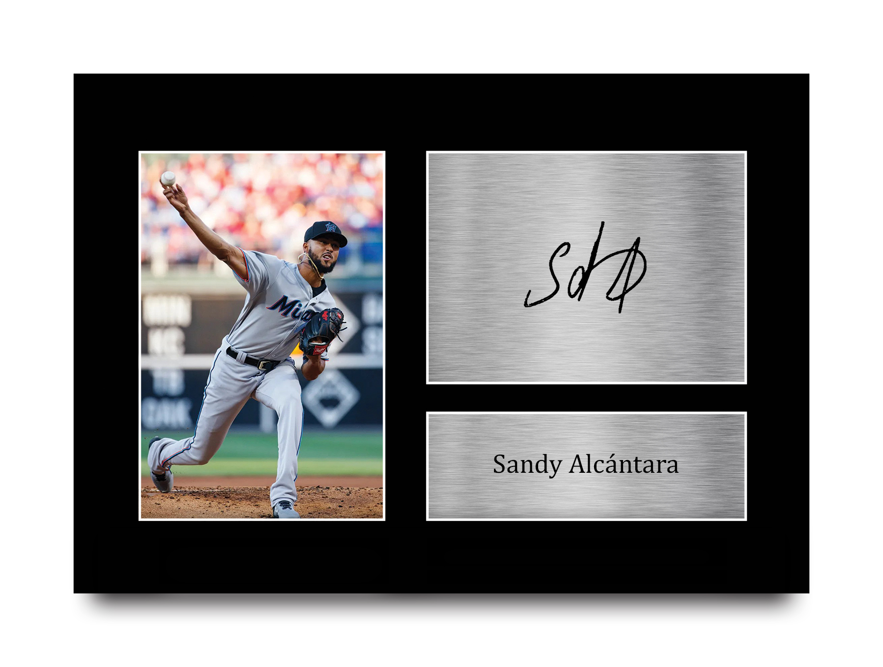 Sandy Alcantara Miami Marlins Framed Printed Autograph Picture for Baseball Fan