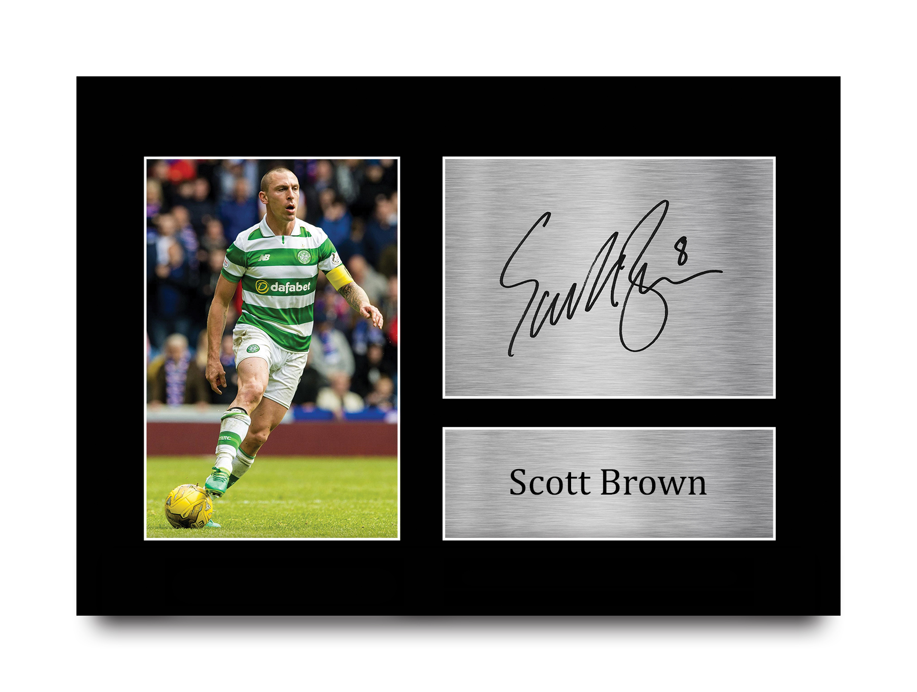 S&E DESING Scott Brown Celtic F.C signed photo print poster FRAMED Size Including Frame- . 13 in x 10 in