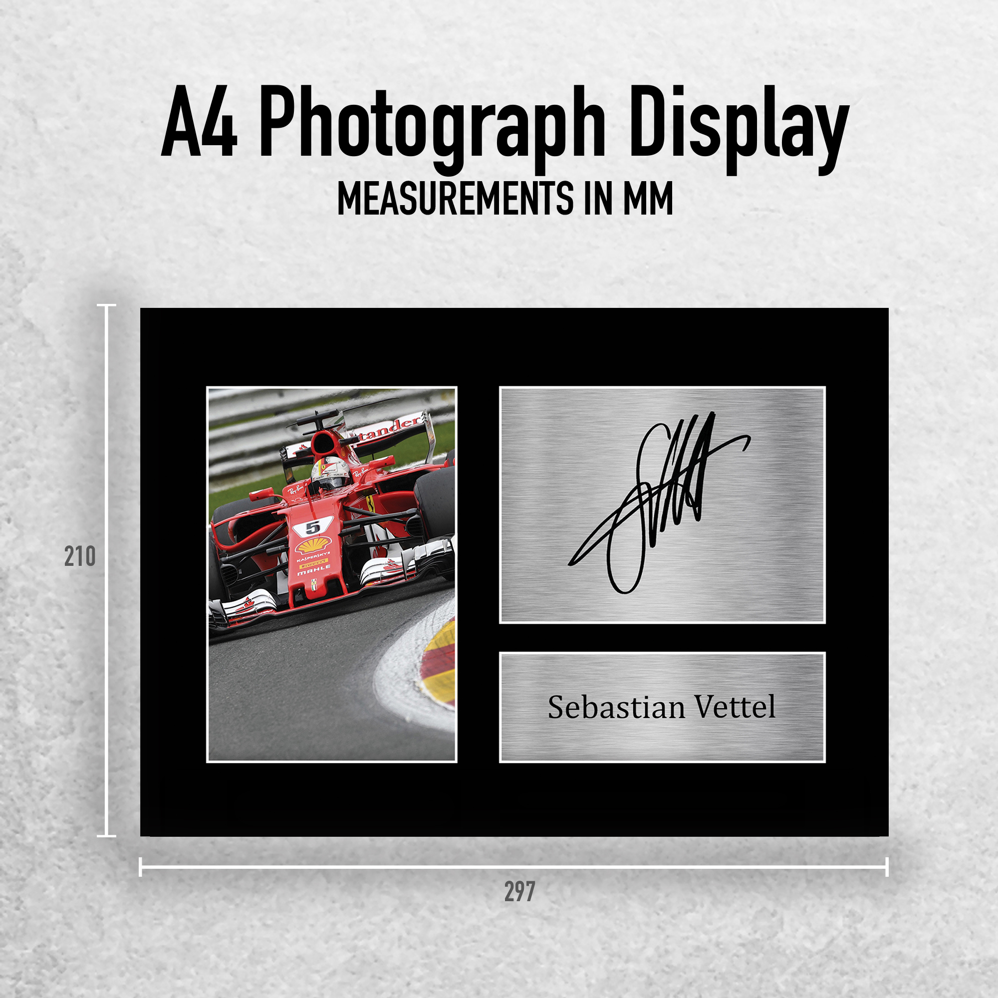 Sebastian Vettel Signed Pre Printed Autograph A4 Photo Gift For a F1 Fan - Foto 11 di 17