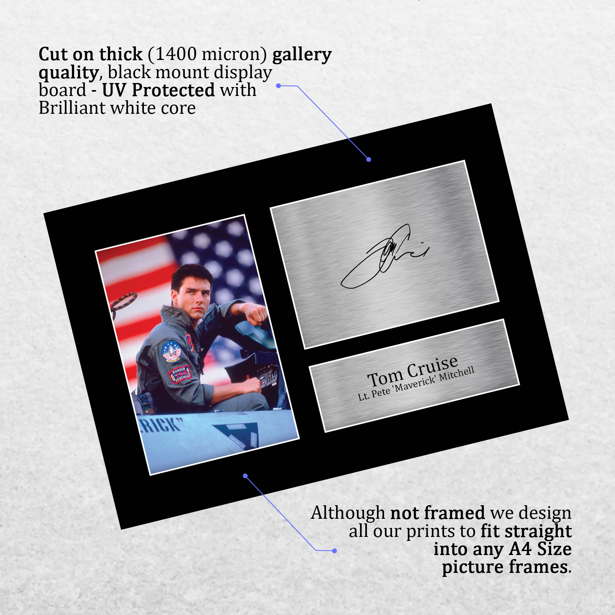 Top Gun Maverick Cool Gift Idea Framed Autograph Picture Print to Movie Fans - Picture 4 of 59