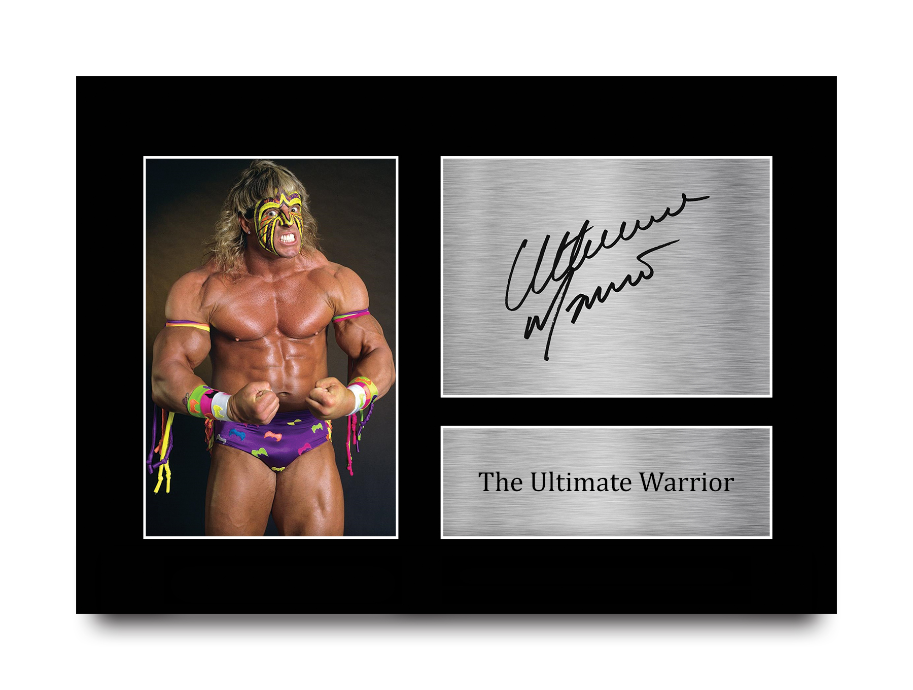 The Ultimate Warrior Framed Gift Idea Printed Autograph Picture for WWE Fans