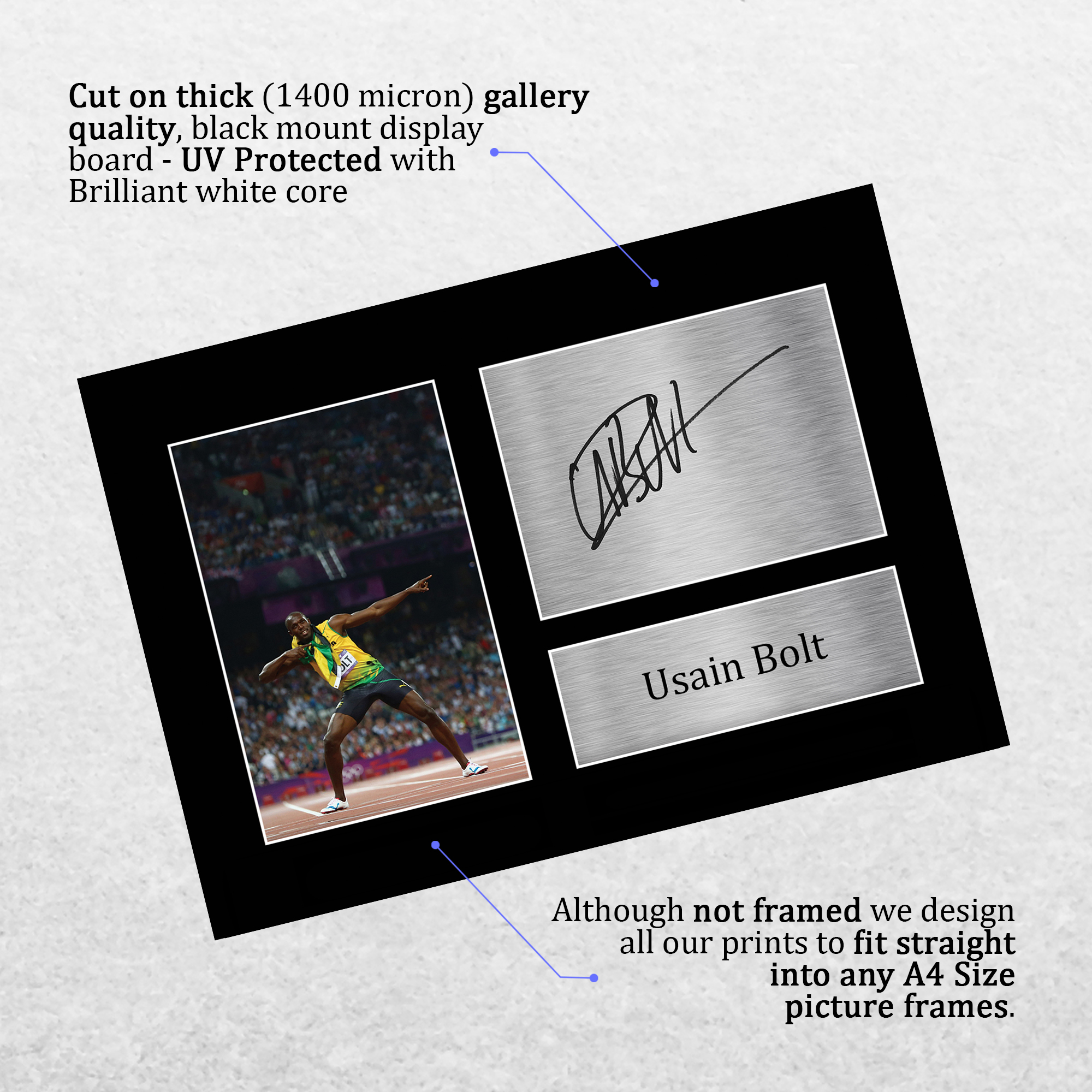 Usain Bolt Signed Pre Printed Autograph A4 Photo Gift For Jamaican Athletics Fan - Picture 12 of 17