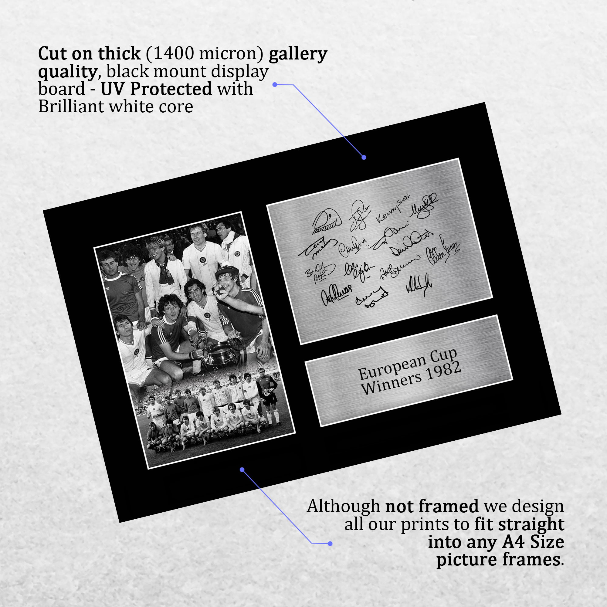 Aston Villa 1982 Europapokalsieger gedrucktes Autogrammfoto ein Fußballfan - Bild 20 von 33