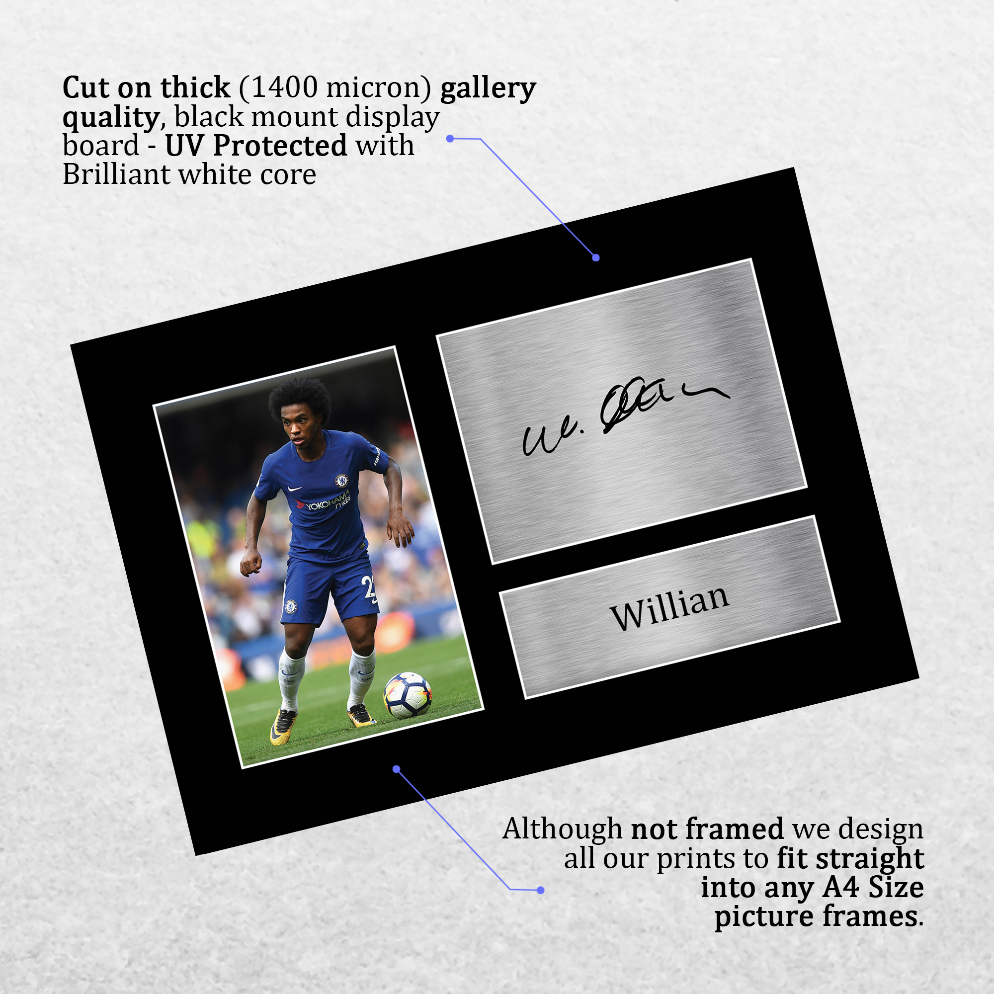 Willian Signed Pre Printed Autograph A4 Photo Gift For a Chelsea Fan - Imagen 4 de 17