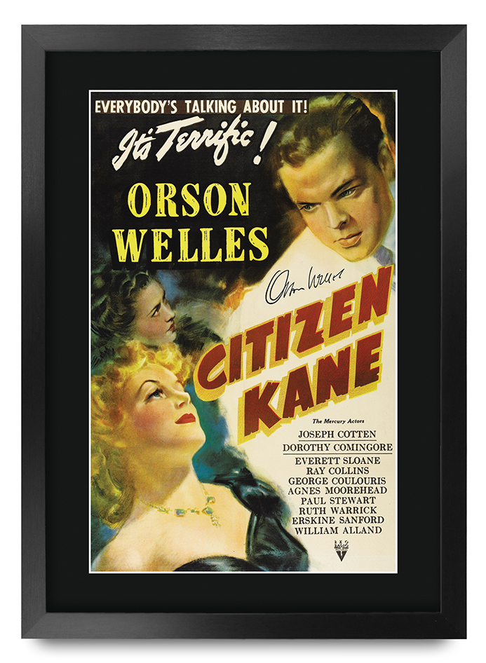 Citizen Kane Movie Poster Cast Signed Printed Autograph A3 Framed