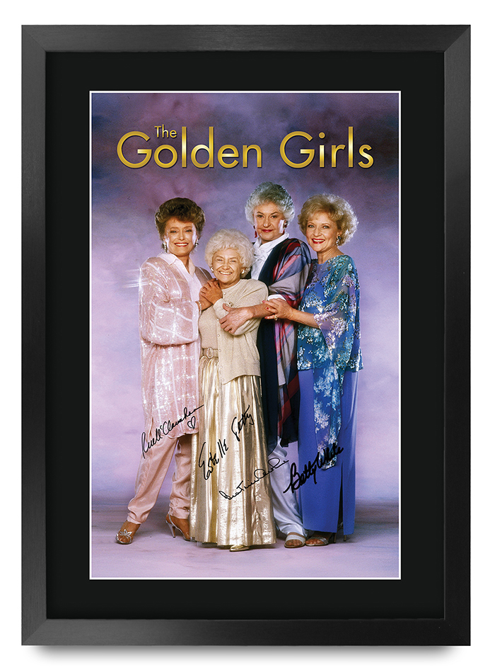 The Golden Girls 1985 Framed A3 TV Show Poster with Pre-Printed Autograph Gift