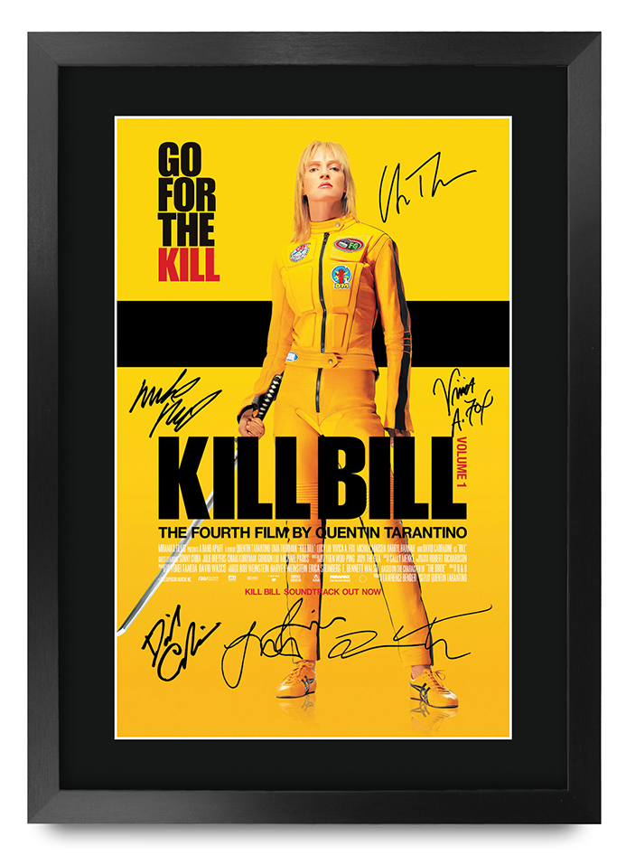 Kill Bill: Vol. 1 Movie Poster Signed Printed Autograph A3 Framed