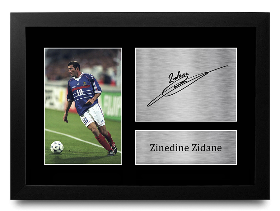 Photo Autographe Signée Par Zinédine Zidane - Format A4, Real Madrid, Avec Certificat D'Authenticité