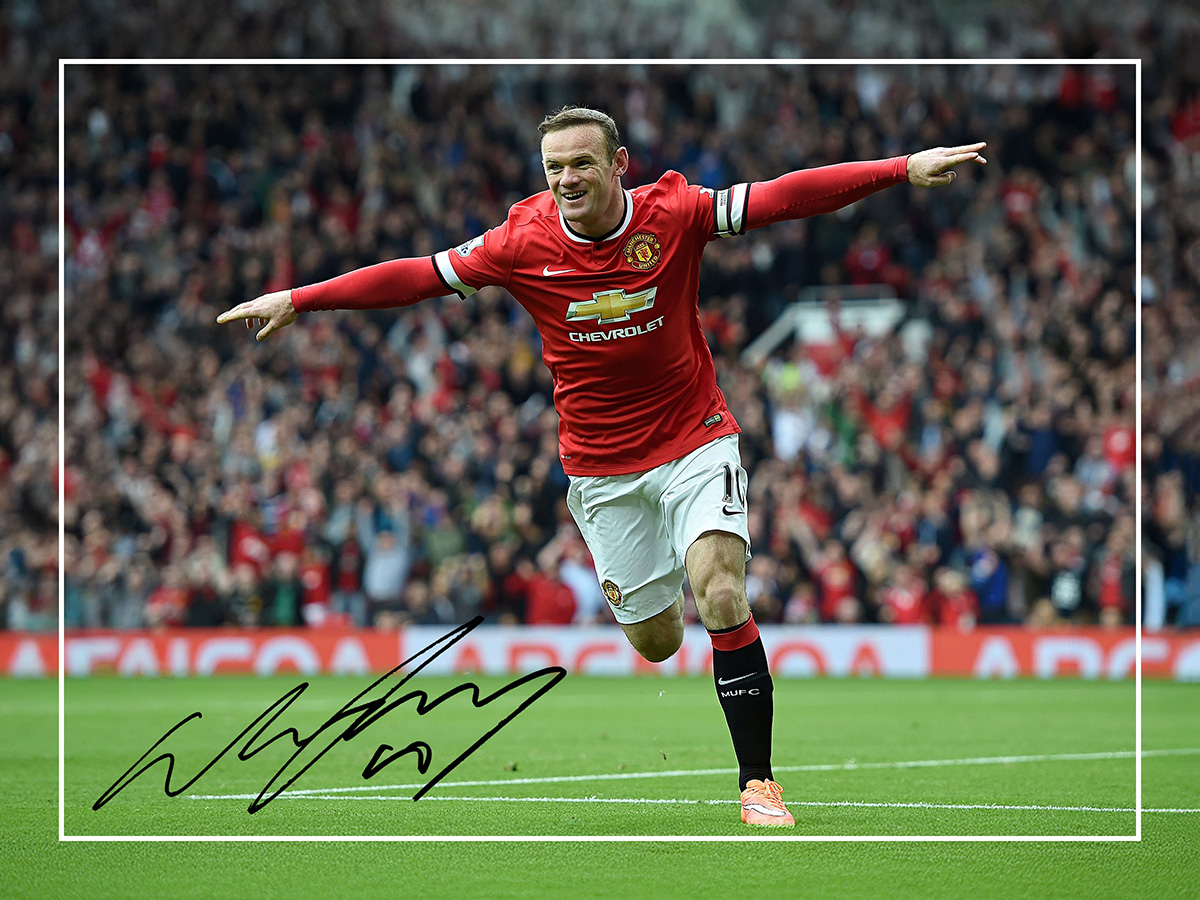 Wayne Rooney Signed Autograph Photo Print 8x6 Manchester United Football Player