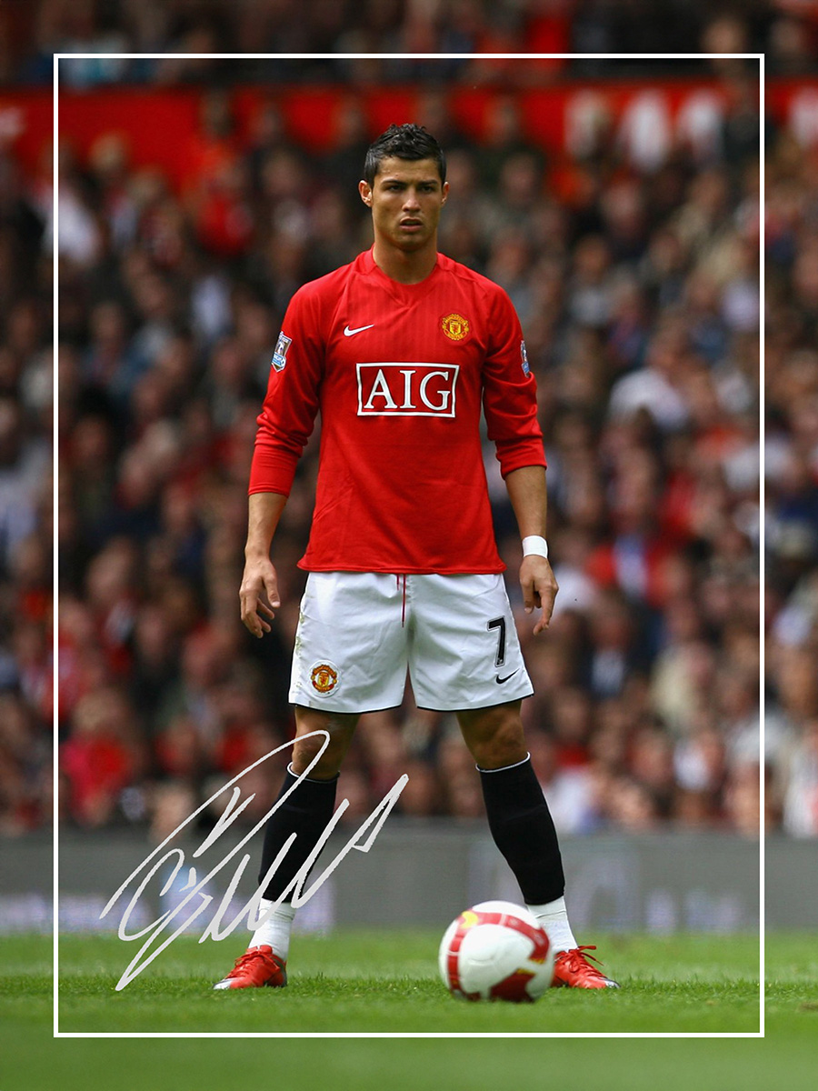 Cristiano Ronaldo Signed Man Utd 8x6 Pre Printed Autograph Photo