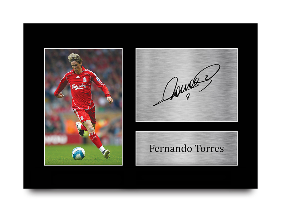 LIVERPOOL - FERNANDO TORRES FRAMED FOOTBALL ART PRINT POSTER