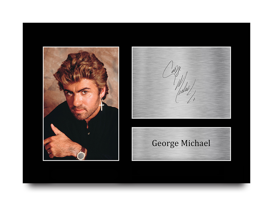 George Michael Signed Pre Printed Autograph A4 Photo Gift For a