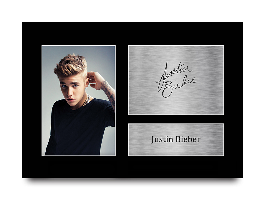 Justin Bieber Signed Pre Printed Autograph A4 Photo Gift For a Pop