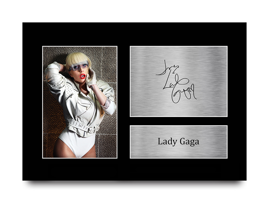 Lady Gaga Signed Pre Printed Autograph A4 Photo Gift For a Pop Fan