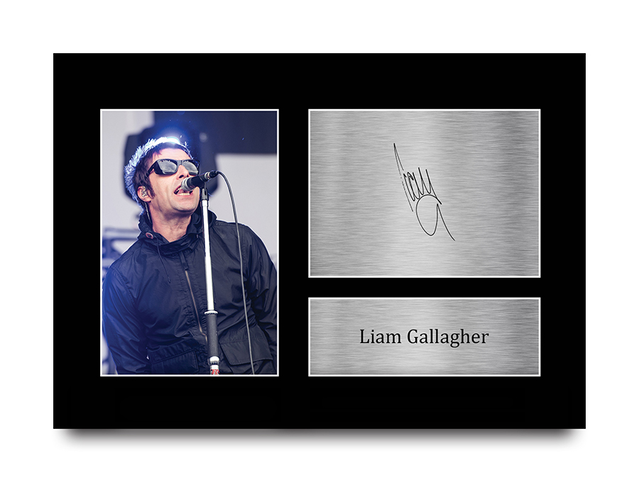Liam Gallagher signed photograph オフィシャル Liam Gallagher Signed Pre Printed Autograph A4 Photo Gift For an