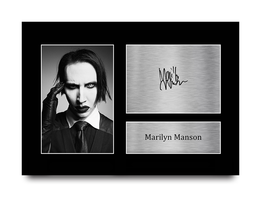 Marilyn Manson Signed Pre Printed Autograph A4 Photo Gift For a