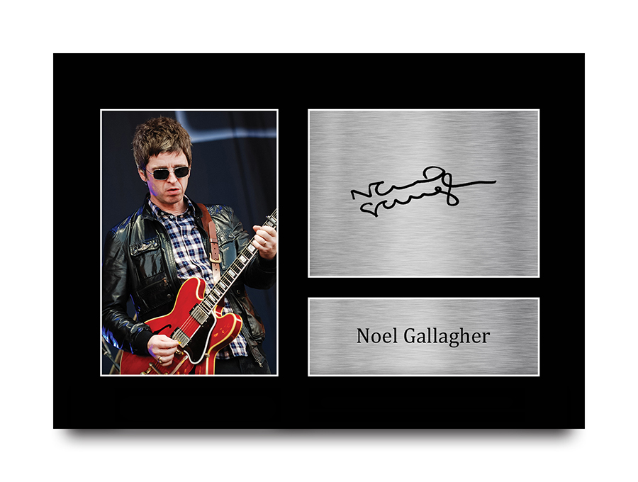 Noel Gallagher Signed Pre Printed Autograph A4 Photo Gift For an