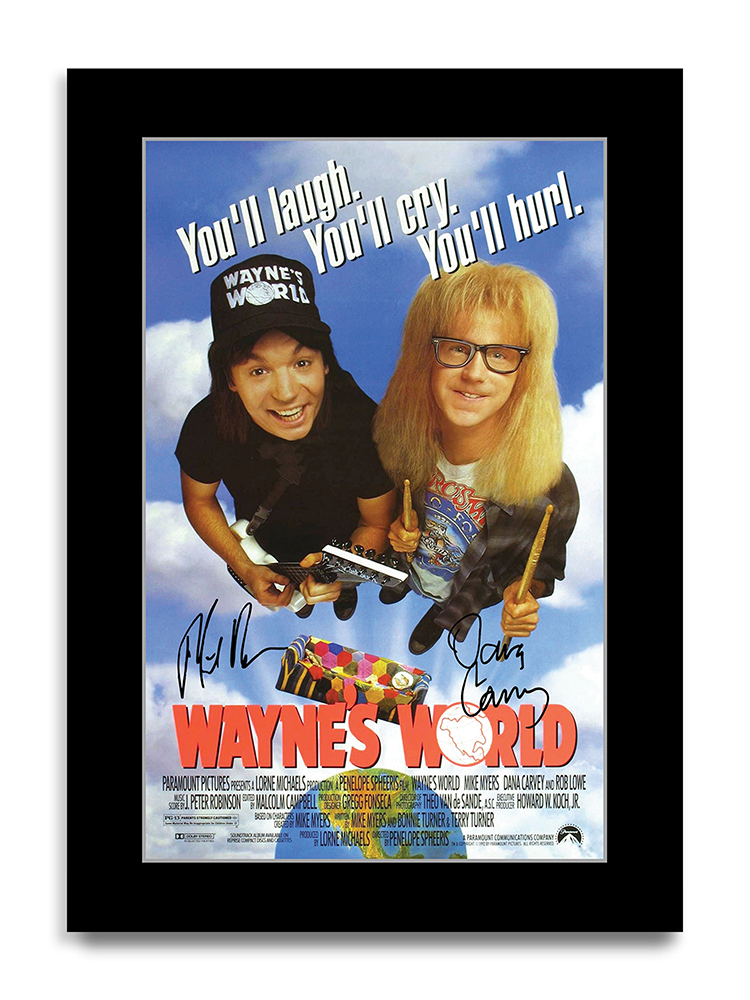 Wayne’s World Movie Poster Pre-Printed Autograph Print Gift Item Decor